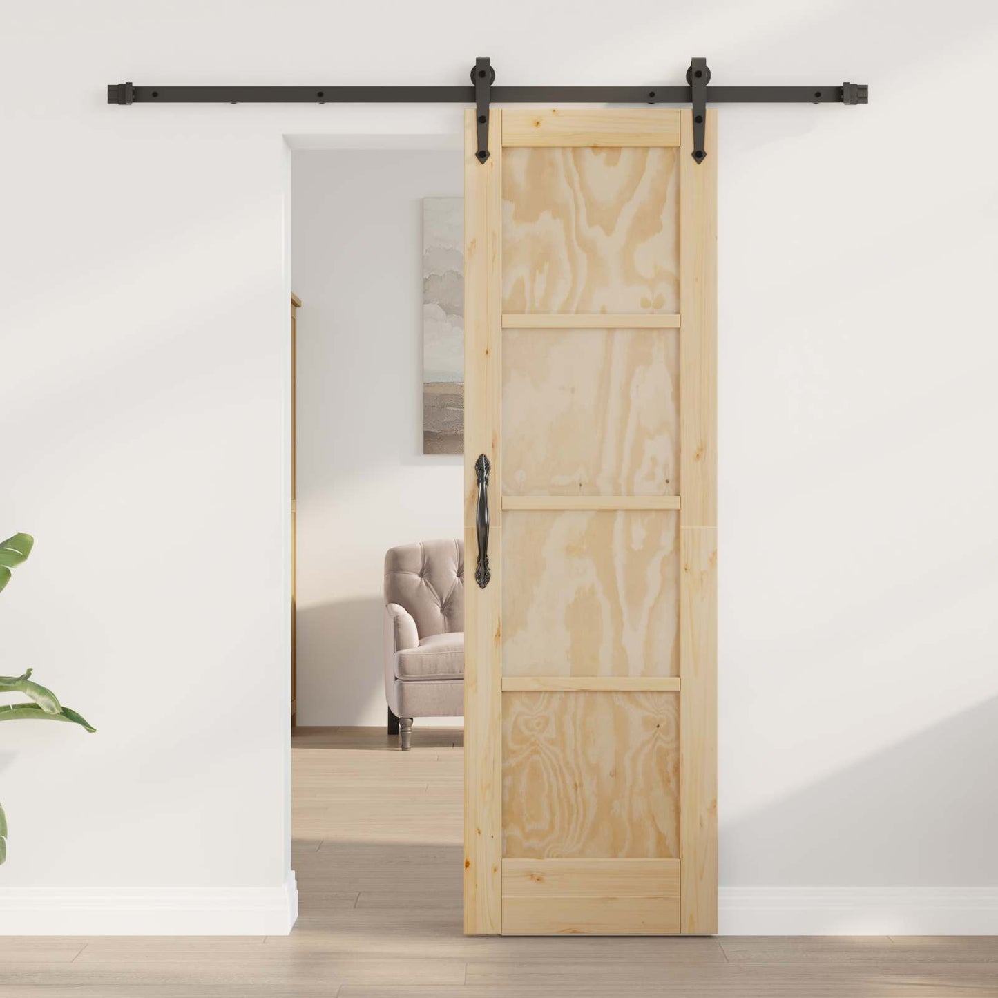 Sliding Door ORKDAL Natural and Black 61 x 198.5 cm