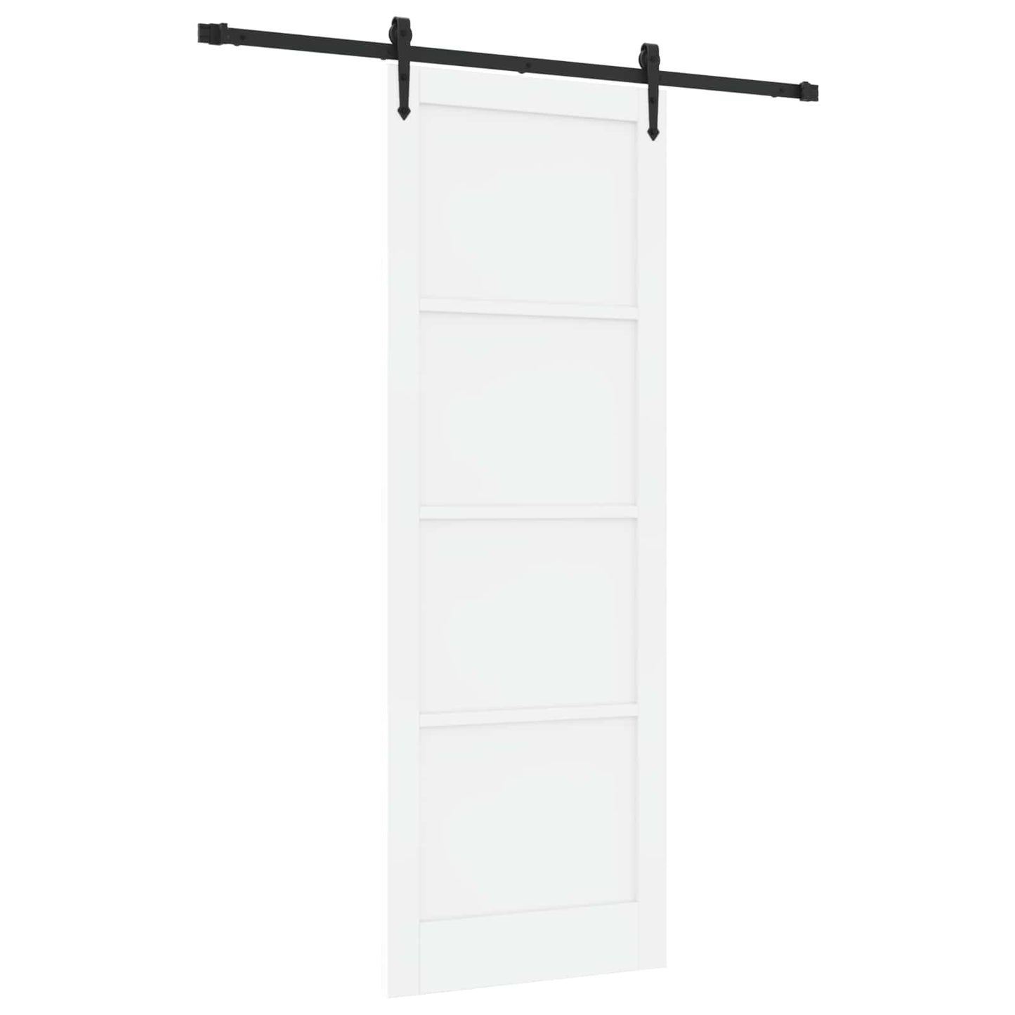 Sliding Door ORKDAL White and Black 83 x 232 cm Solid Pine Wood