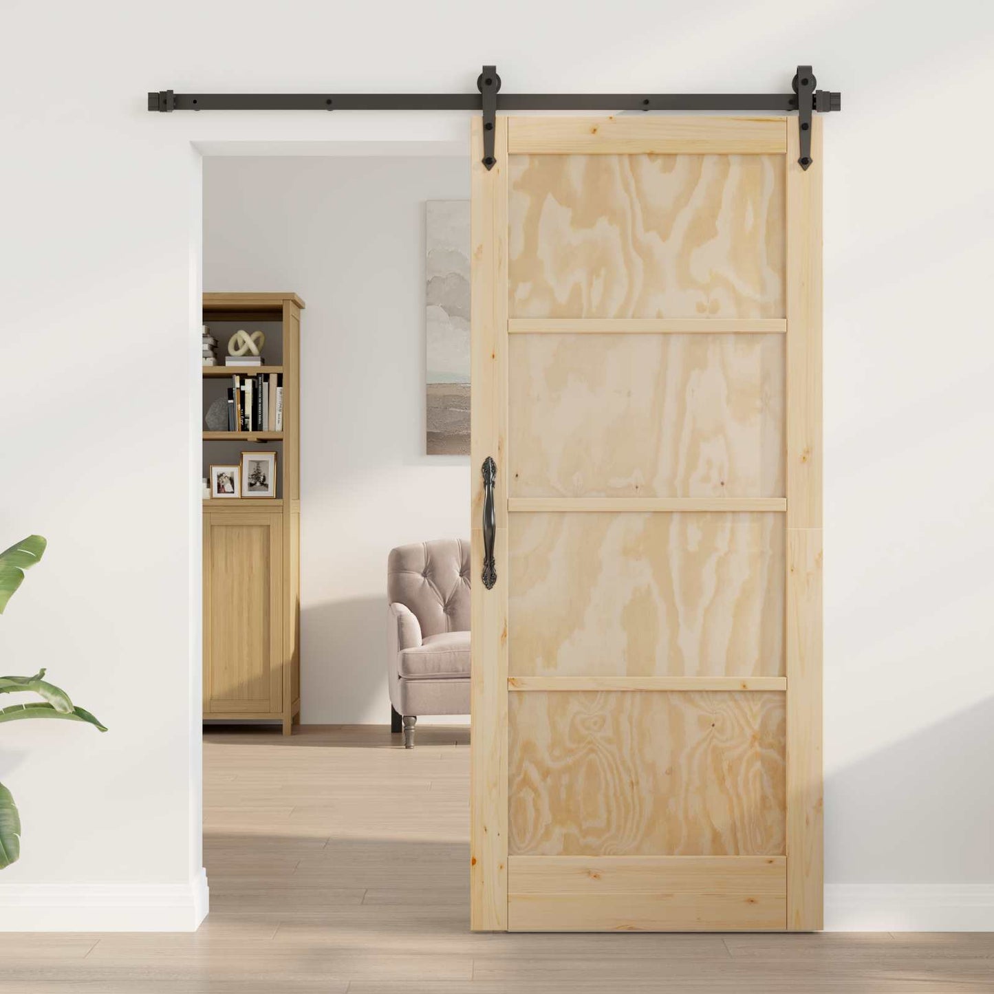 Sliding Door ORKDAL Natural and Black 86 x 211 cm