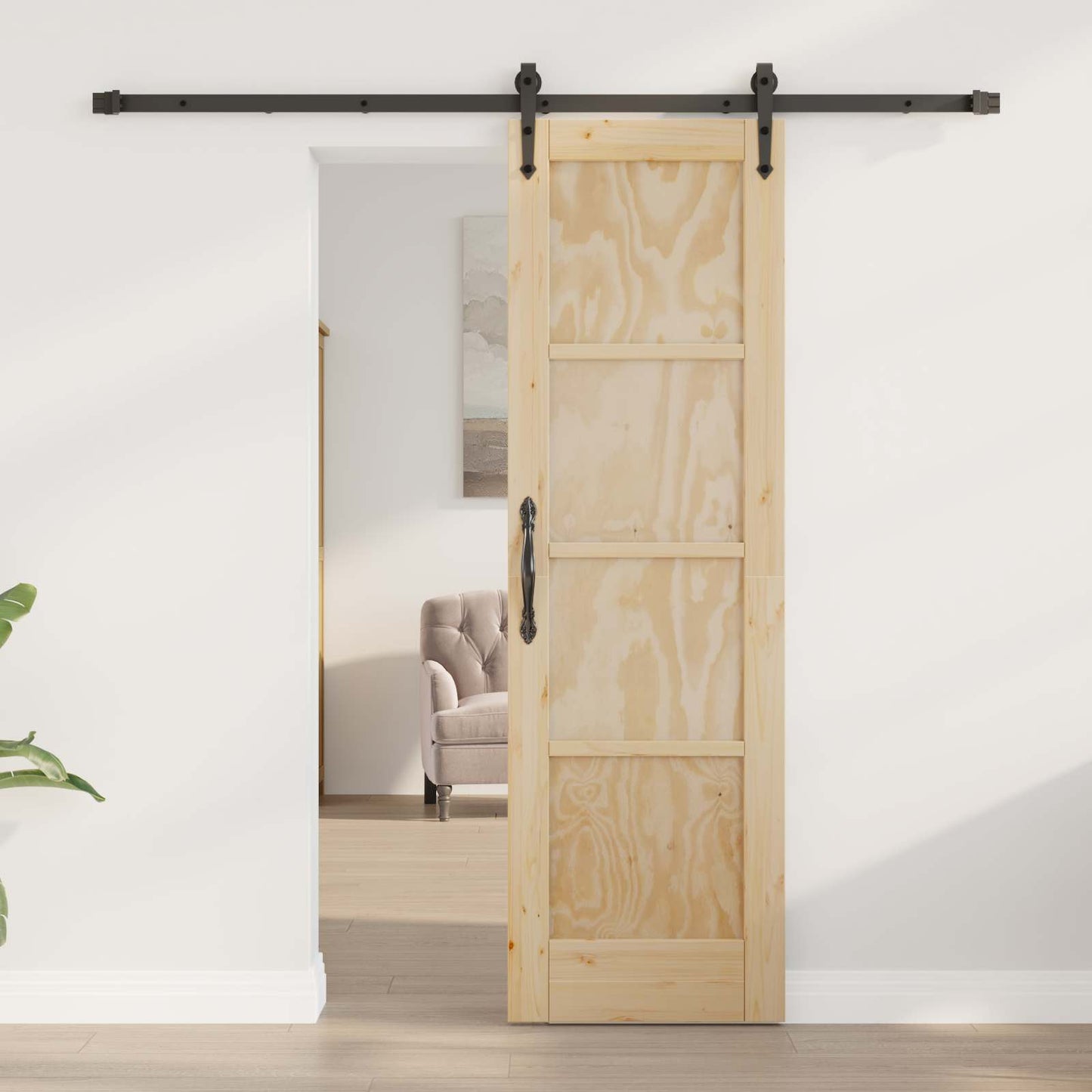 Sliding Door ORKDAL Natural and Black 61 x 198.5 cm