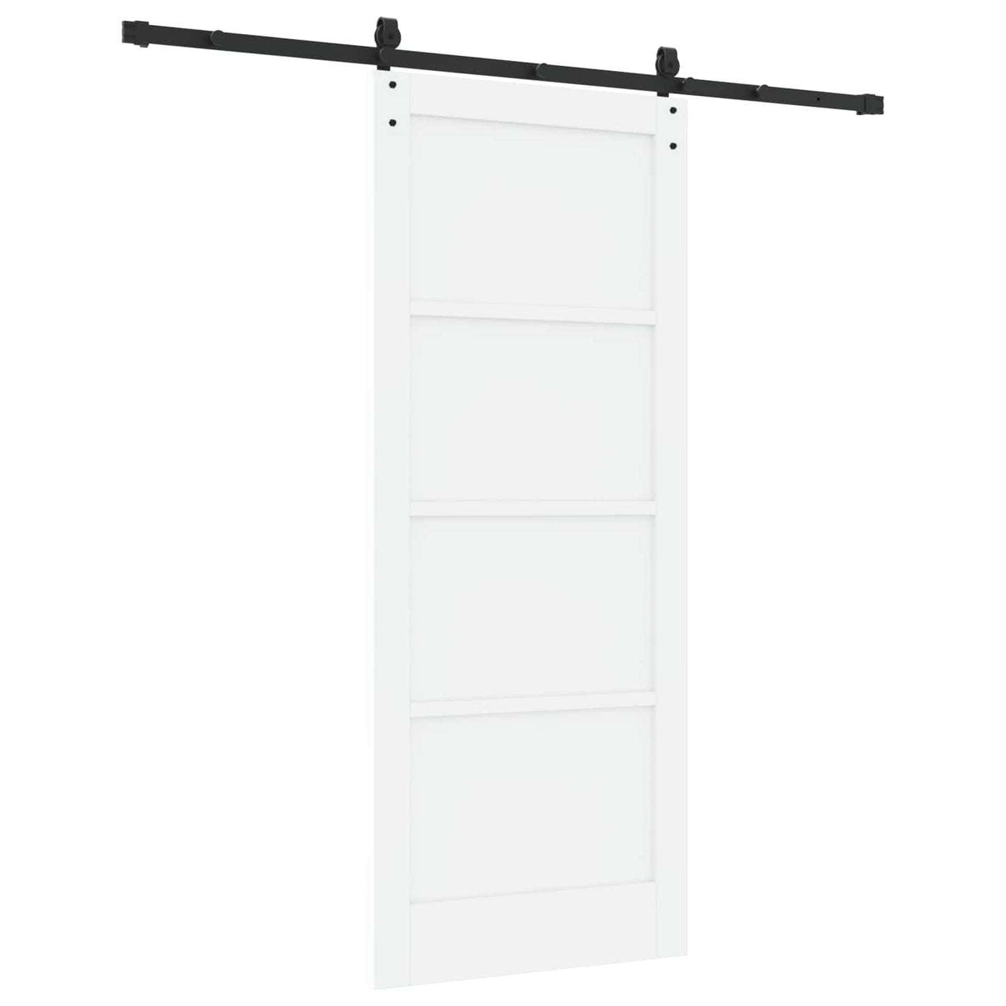 Sliding Door ORKDAL White and Black 83 x 202 cm Solid Pine Wood