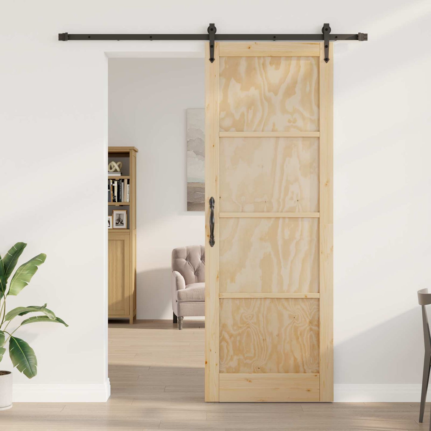 Sliding Door ORKDAL Natural and Black 83 x 232 cm