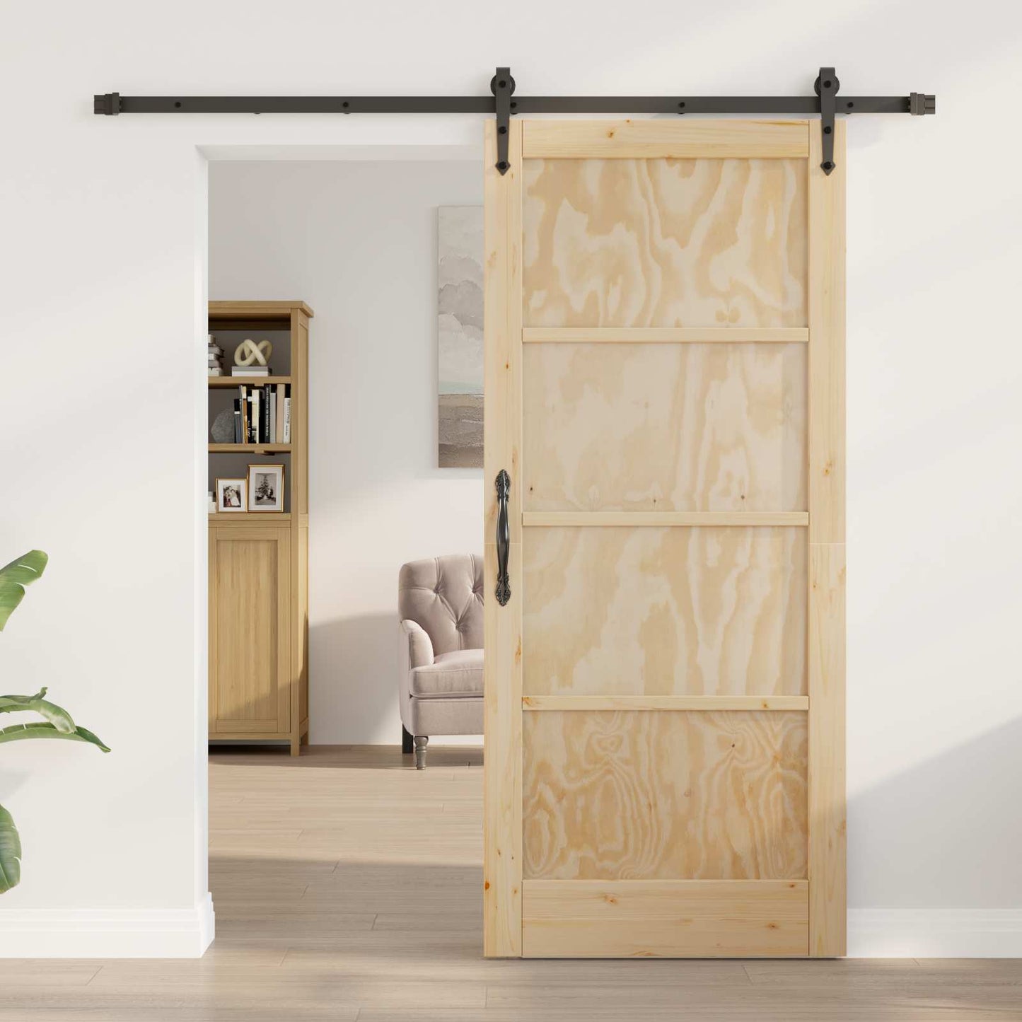 Sliding Door ORKDAL Natural and Black 86 x 198.5 cm