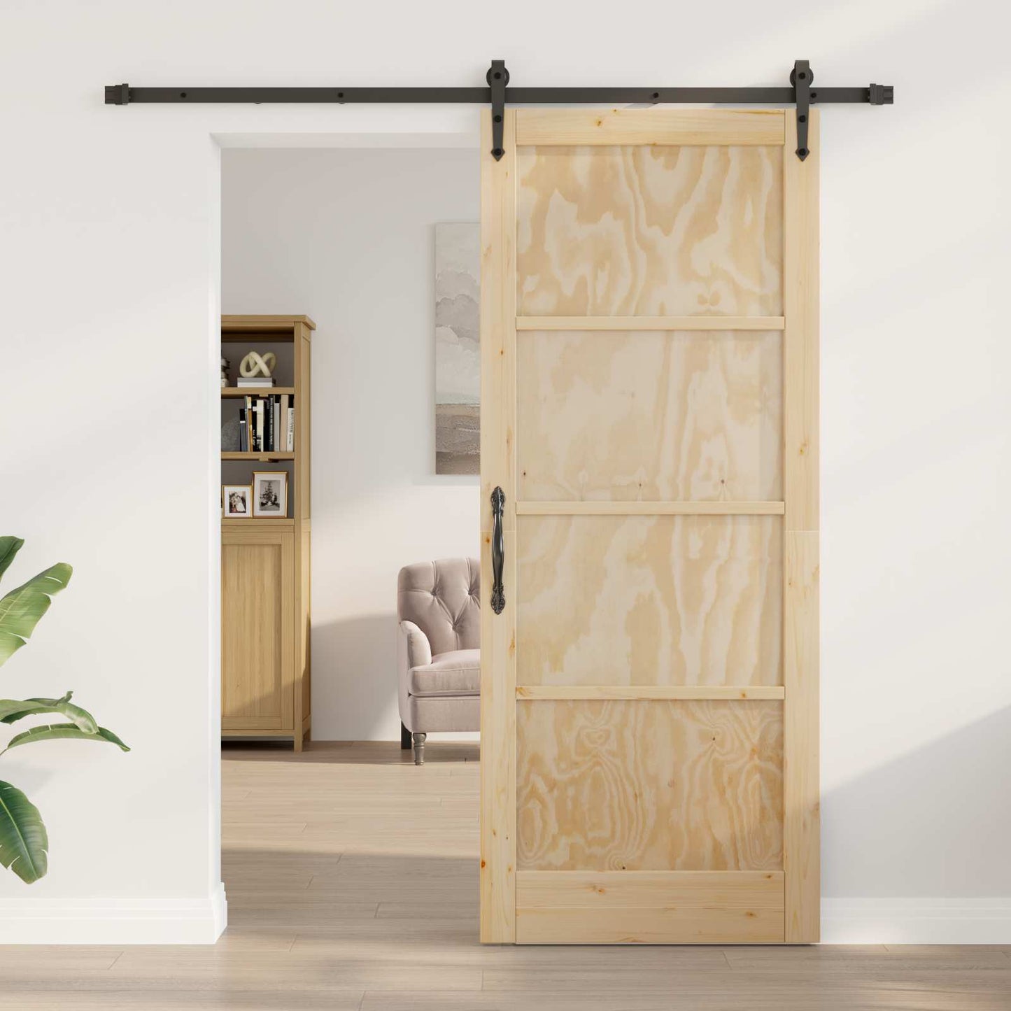 Sliding Door ORKDAL Natural and Black 86 x 211 cm