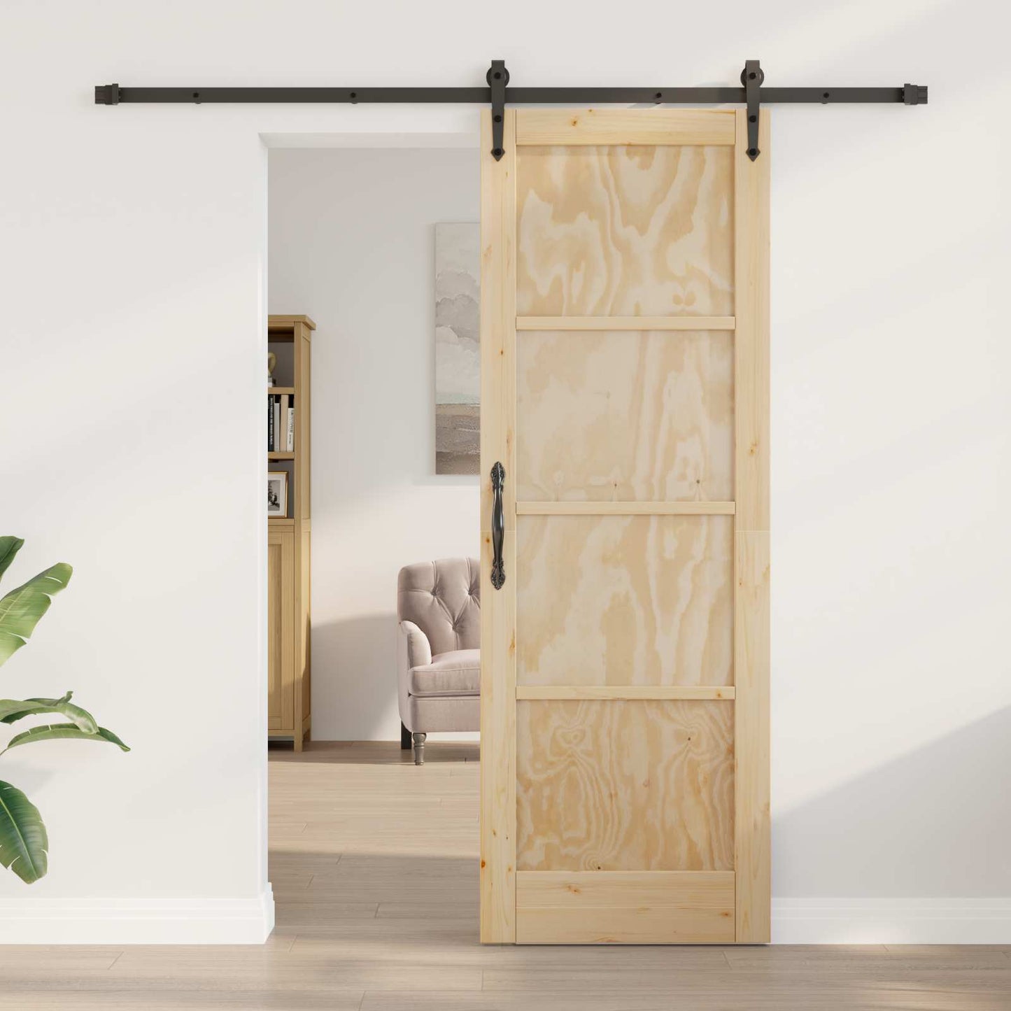 Sliding Door ORKDAL Natural 73.5 x 211 cm Solid Pine Wood