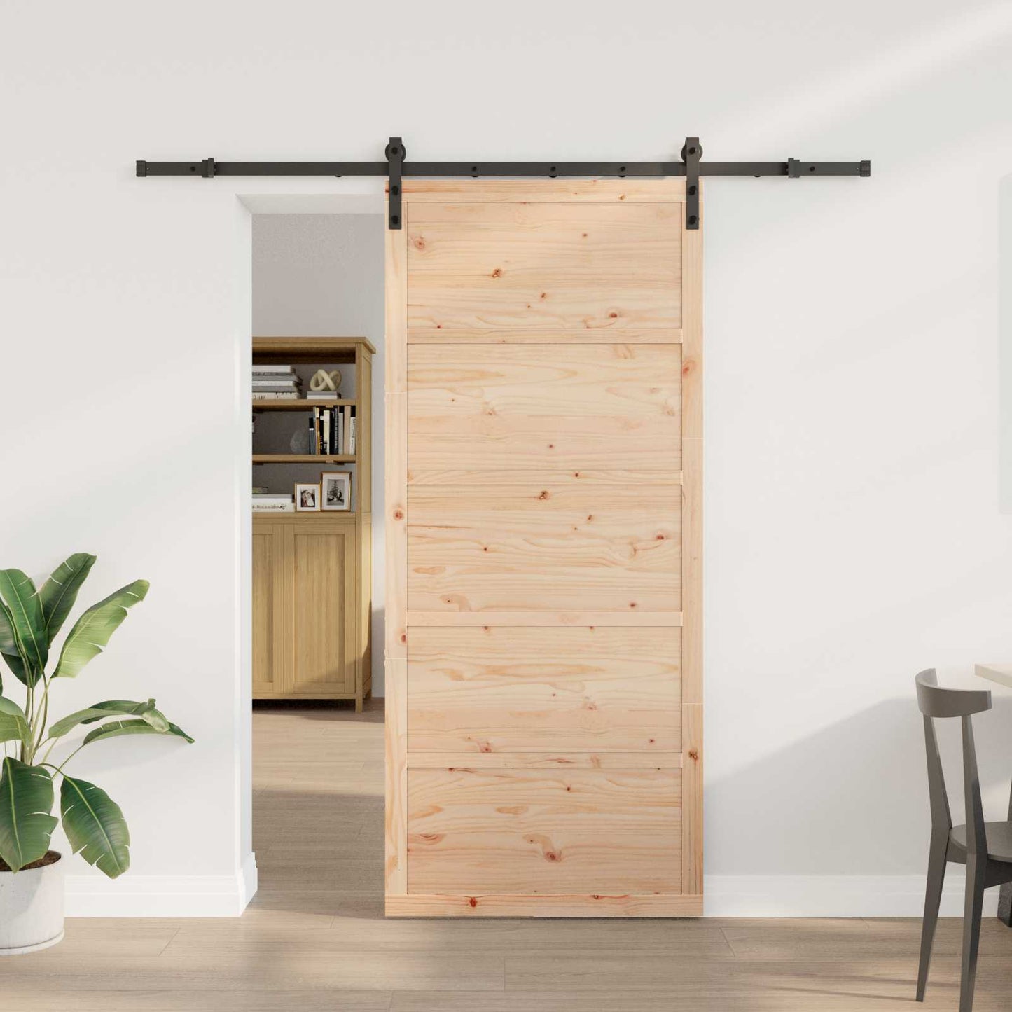 Sliding Door Natural 80 x 208 cm Solid Pine Wood