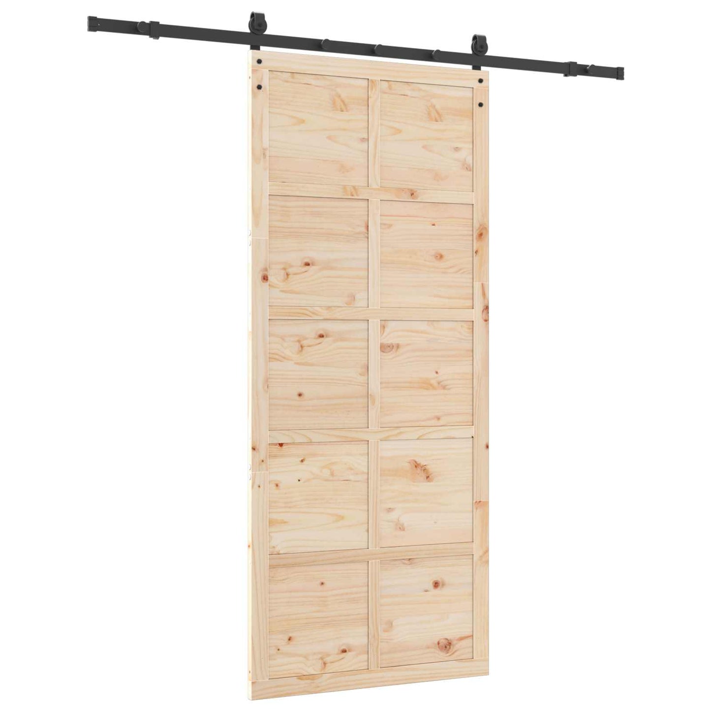 Sliding Door Natural 90 x 208 cm Solid Pine Wood