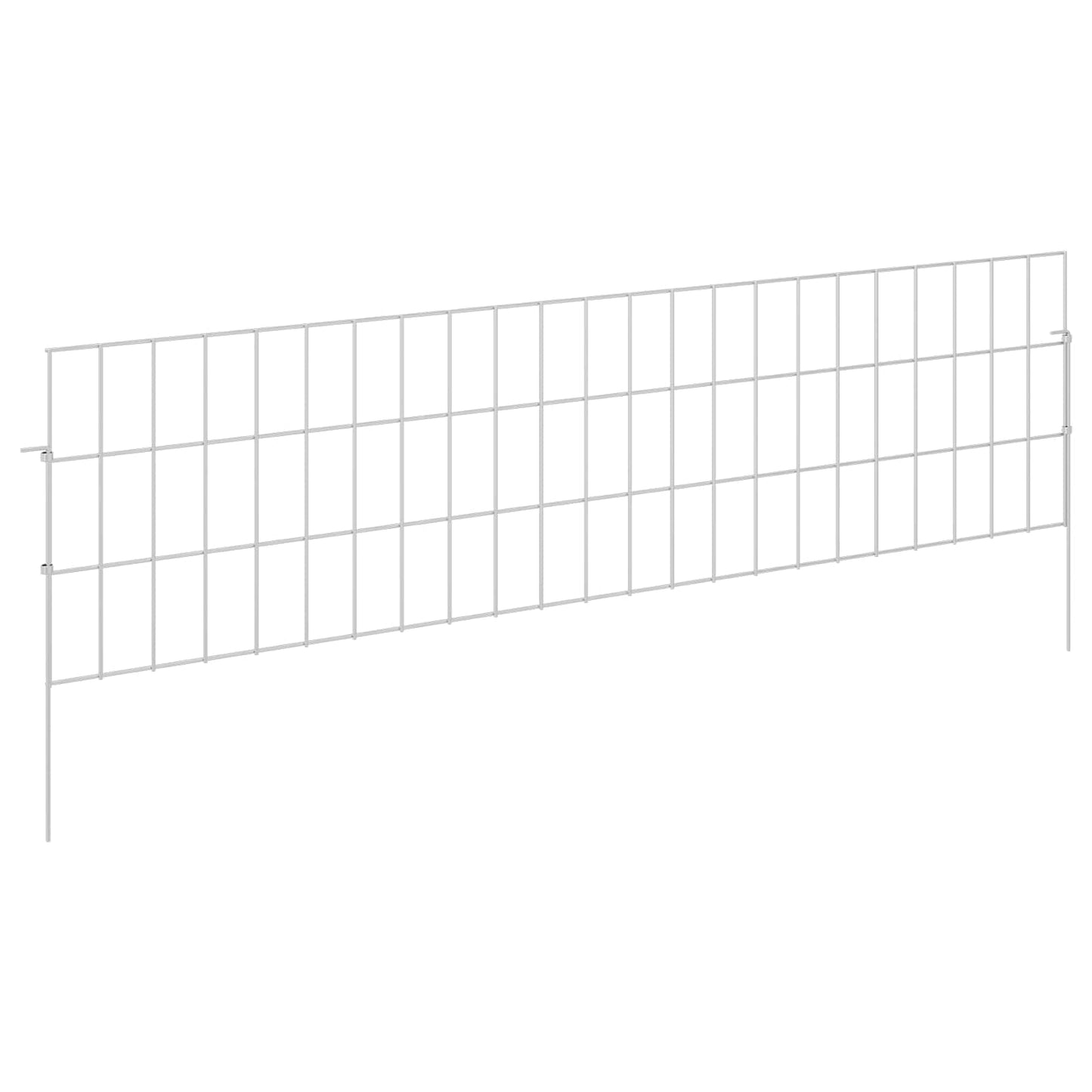 Garden Fence with Stakes 48 pcs 115 x 30 cm Mesh Silver