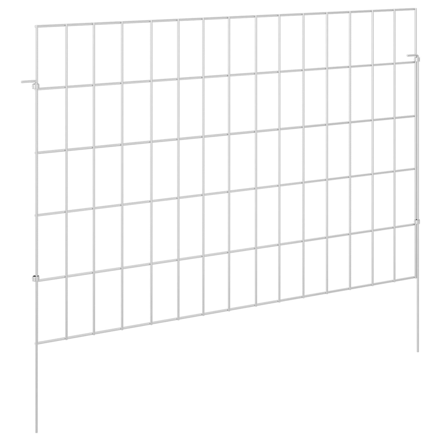 Garden Fence with Stakes 48 pcs 75 x 50 cm Mesh Silver