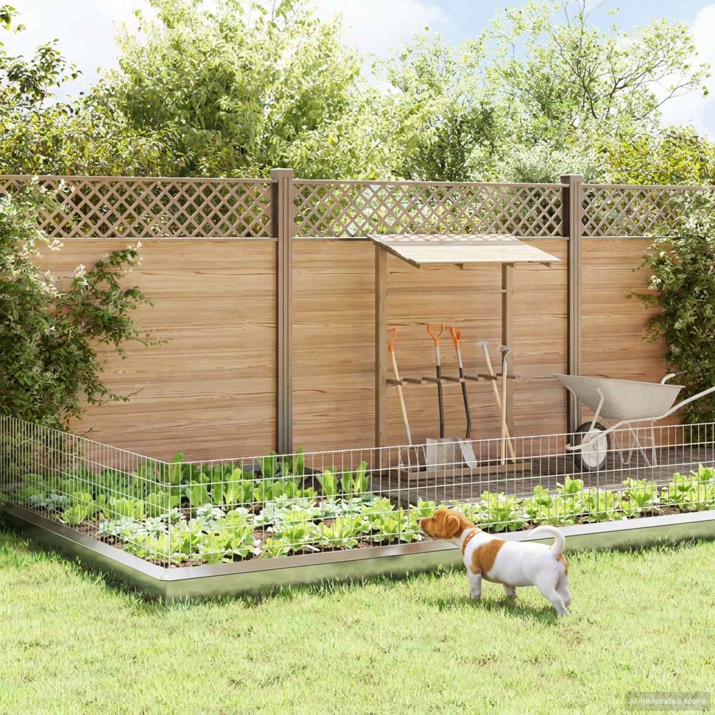 Garden Fence with Stakes 24 pcs 115 x 50 cm Mesh Silver