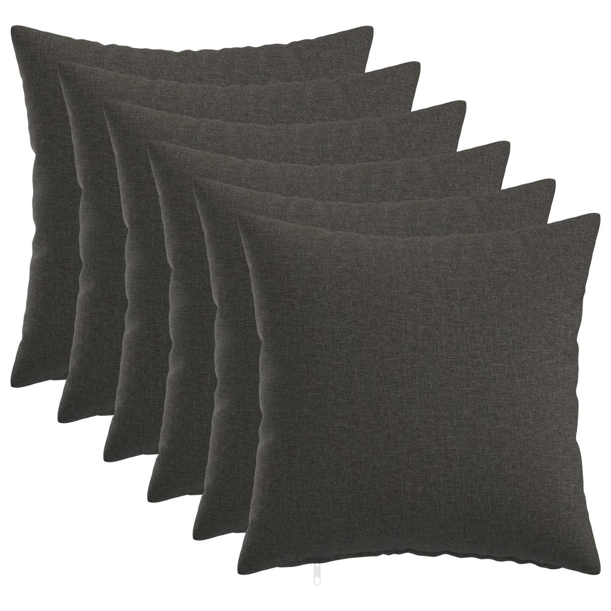 Throw Pillow 6 pcs HEERLEN Dark Grey 30 x 30 cm Fabric