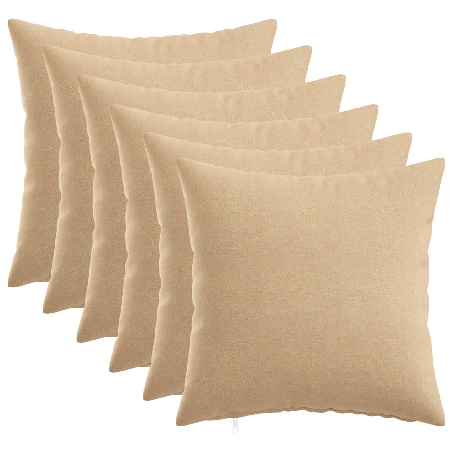 Cushion with Pillow HEERLEN 6 pcs Cream Fabric