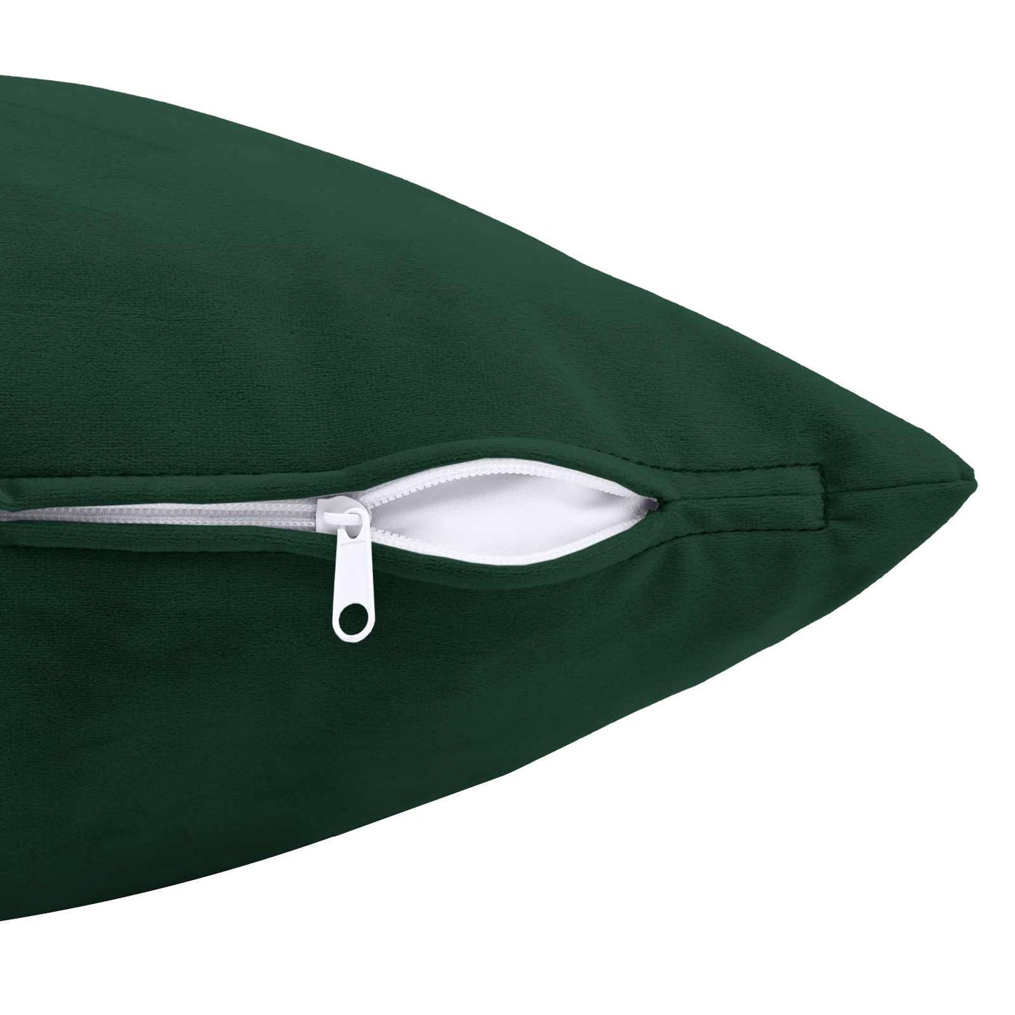 Cushion with Pillow HEERLEN 2 pcs Dark Green Velvet