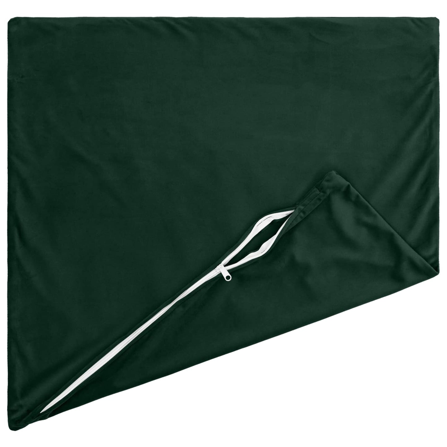 Cushion with Pillow HEERLEN 2 pcs Dark Green Velvet