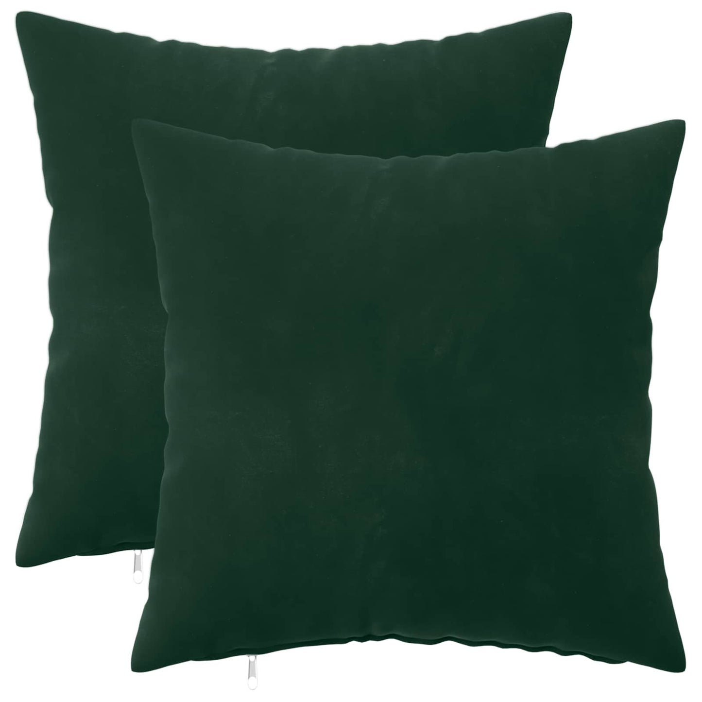 Cushion with Pillow HEERLEN 2 pcs Dark Green Velvet