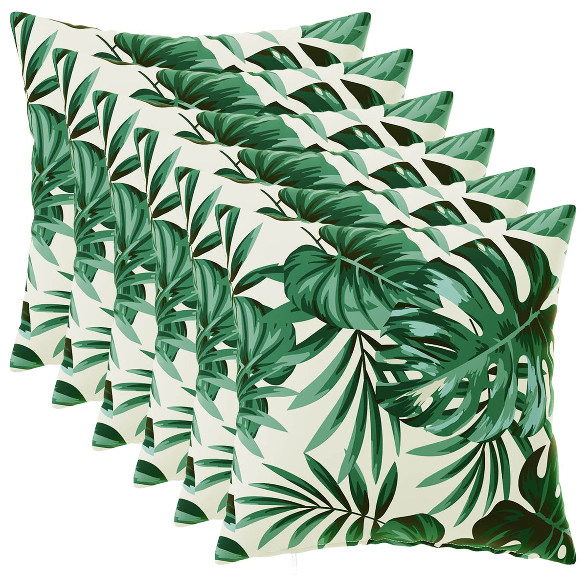 Cushion with Pillow HEERLEN 6 pcs Leaf Pattern Polyester