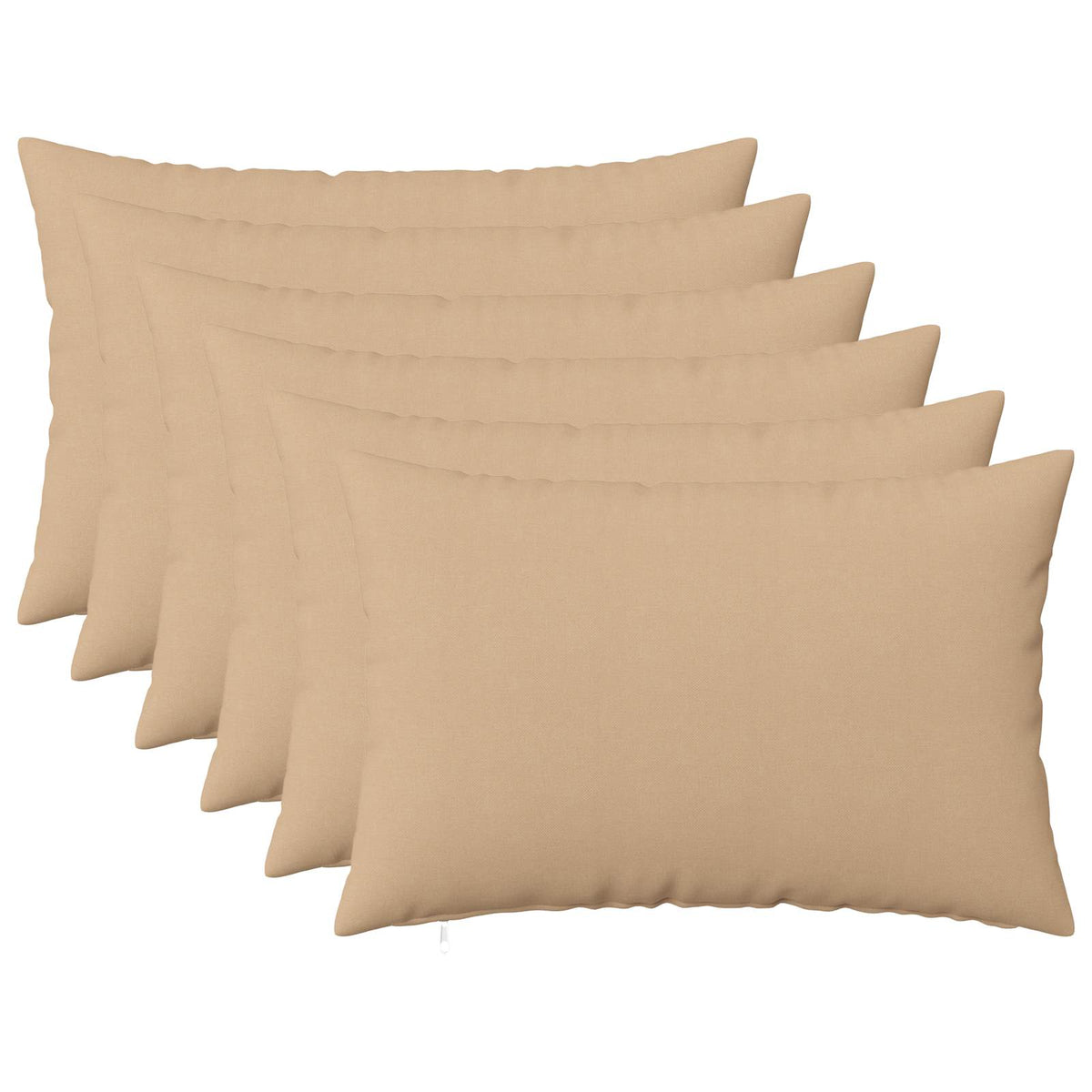 Throw Pillow 6 pcs HEERLEN Cream 30 x 50 cm Fabric