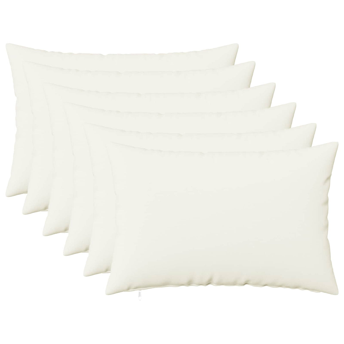 Throw Pillow 6 pcs HEERLEN White 30 x 50 cm Fabric