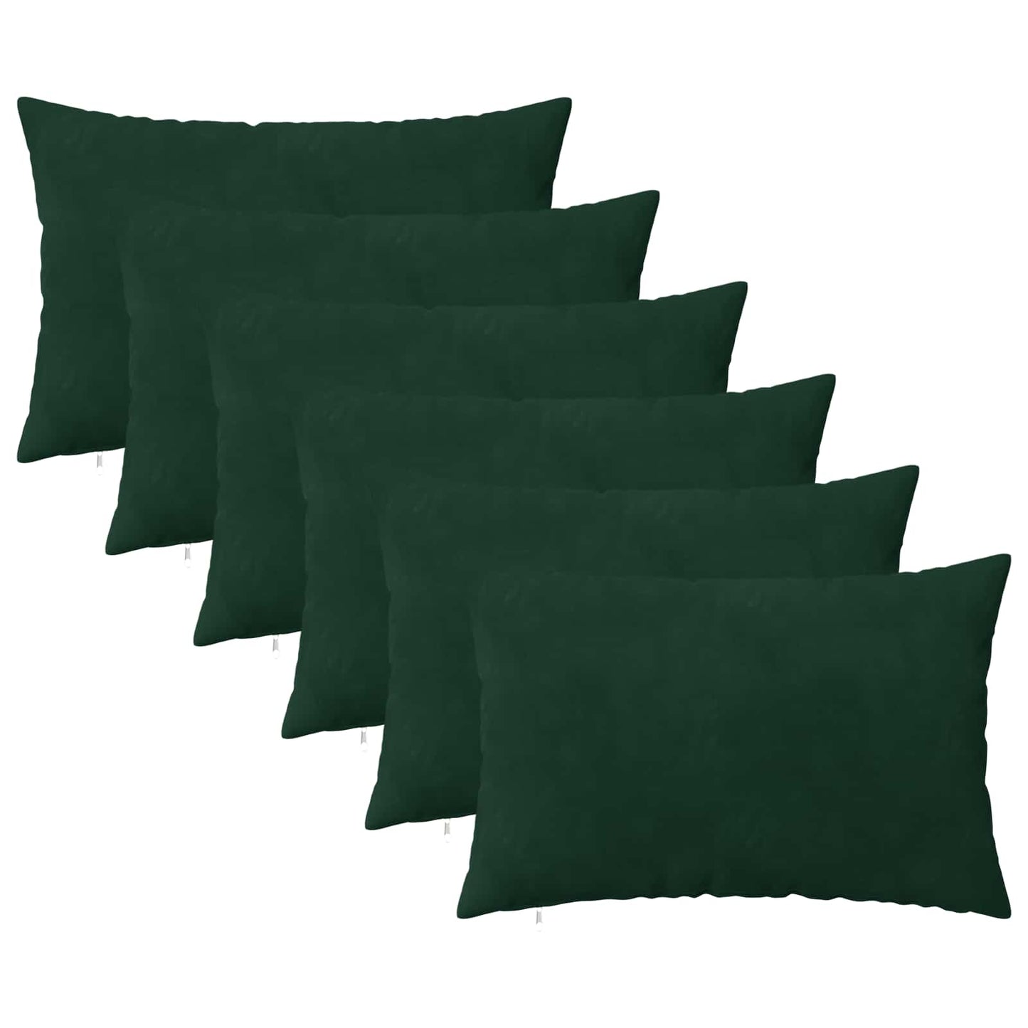 Cushion with Pillow HEERLEN 6 pcs Dark Green Velvet
