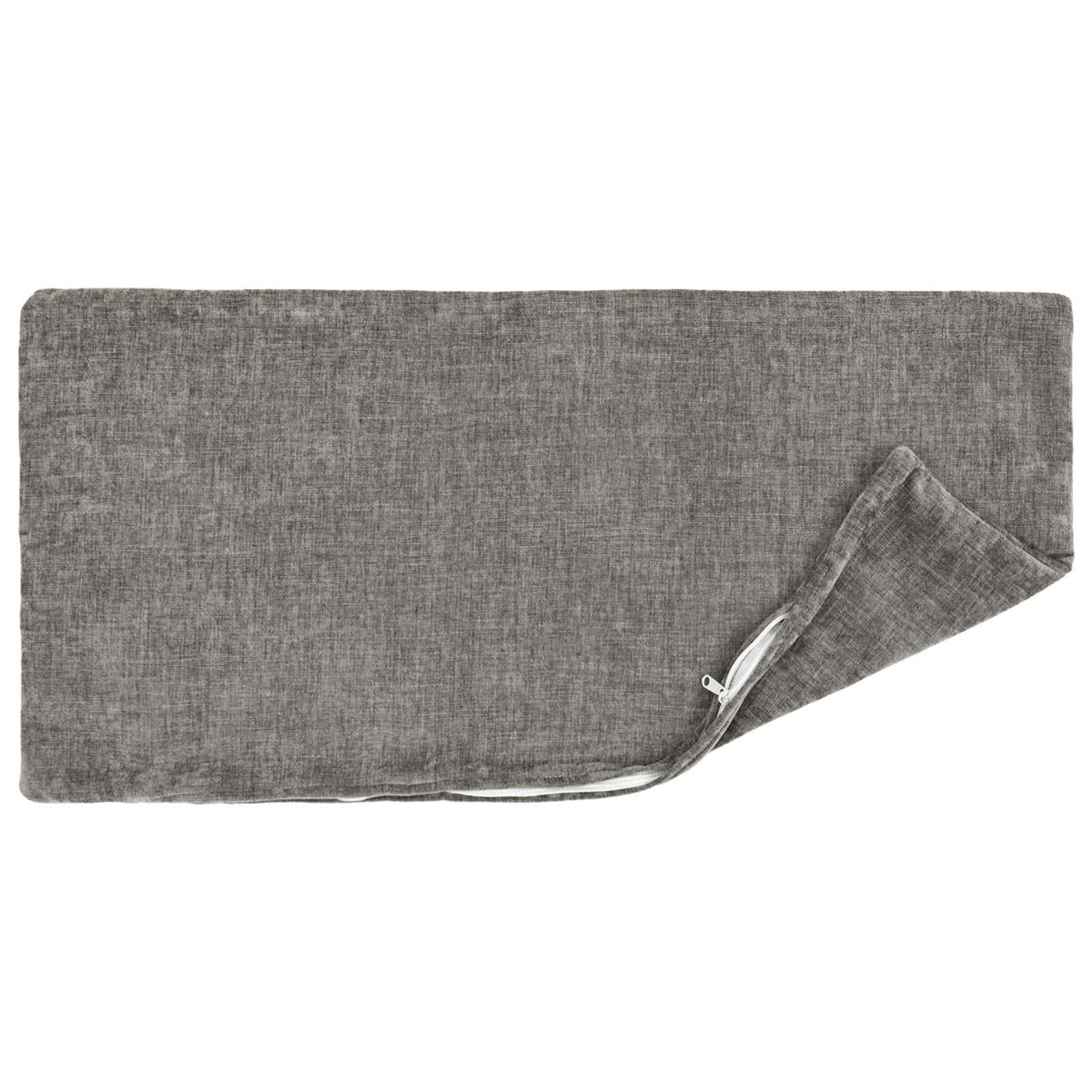 Cushion with Pillow HEERLEN 6 pcs Dark Grey Chenille Fabric