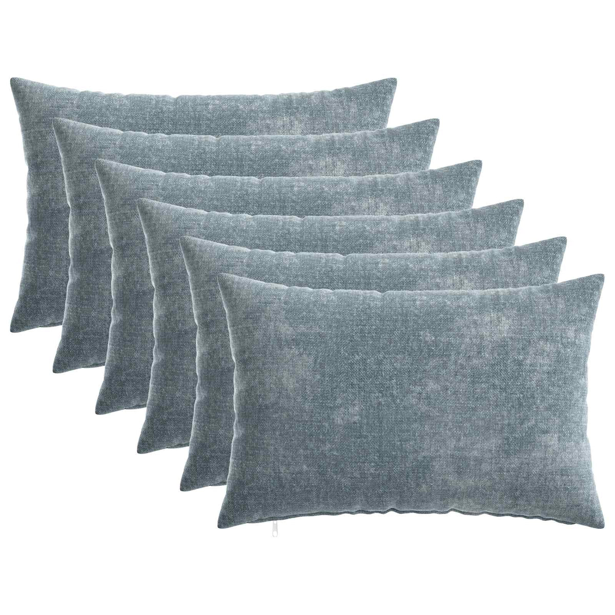 Cushion with Pillow HEERLEN 6 pcs Light Blue Chenille Fabric