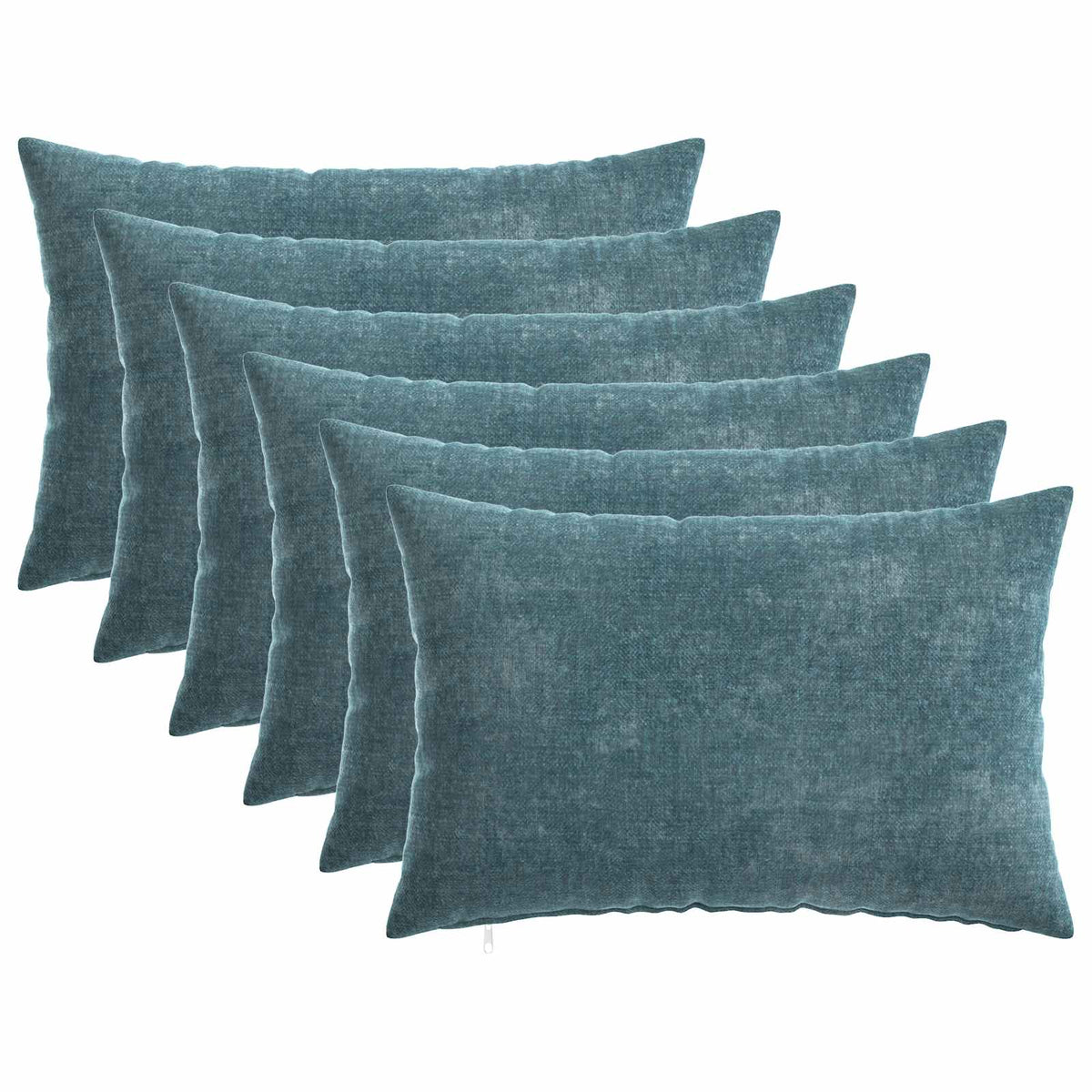 Throw Pillow 6 pcs HEERLEN Blue 30 x 50 cm Chenille Fabric