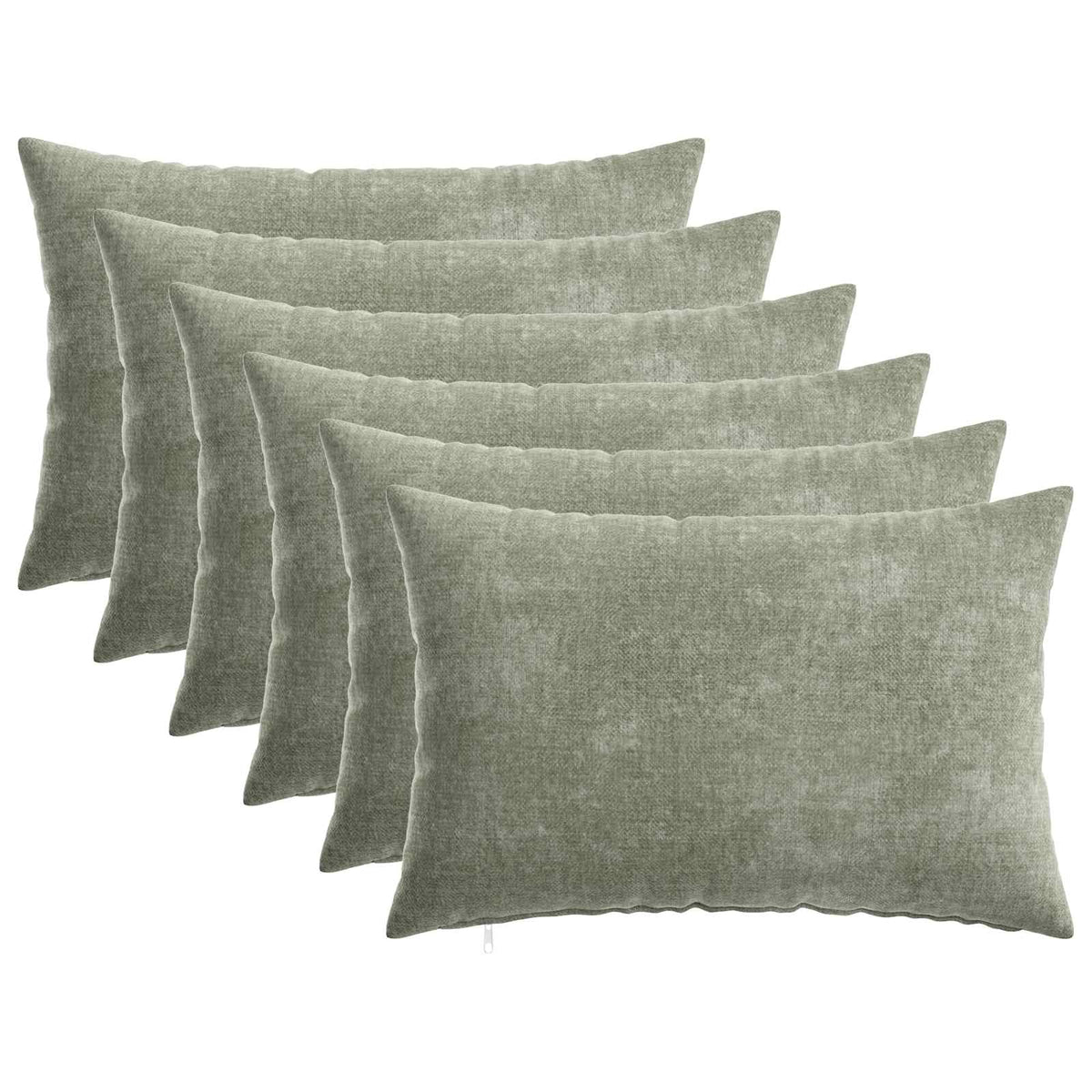 Cushion with Pillow HEERLEN 6 pcs Green Chenille Fabric