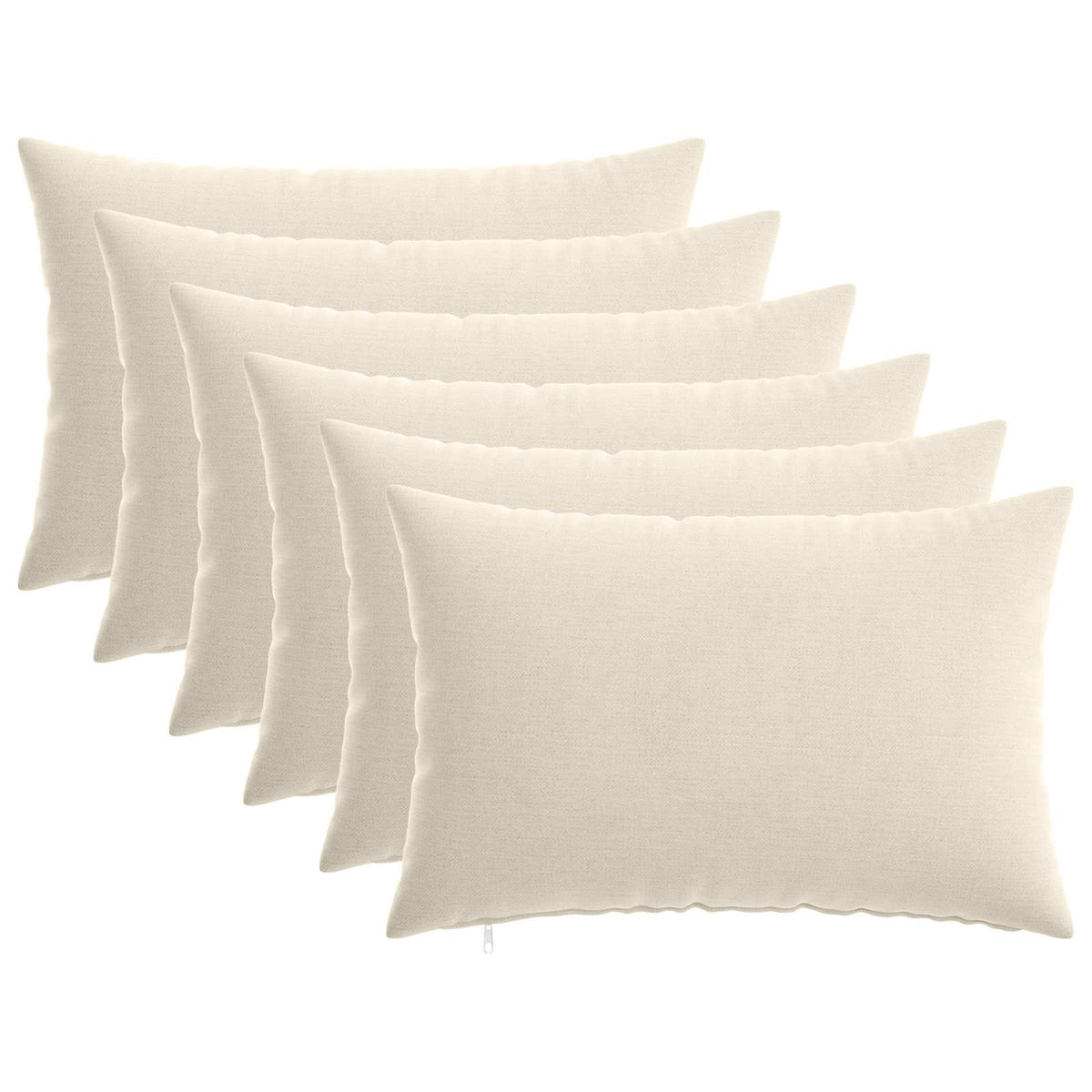 Cushion with Pillow HEERLEN 6 pcs Cream Chenille Fabric