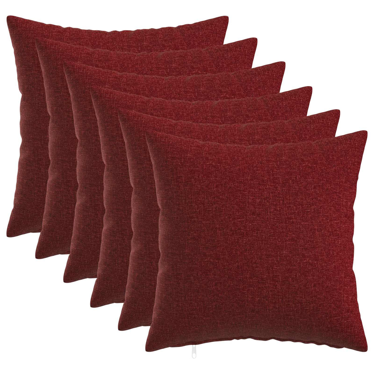 Cushion with Pillow HEERLEN 6 pcs Wine Red Fabric