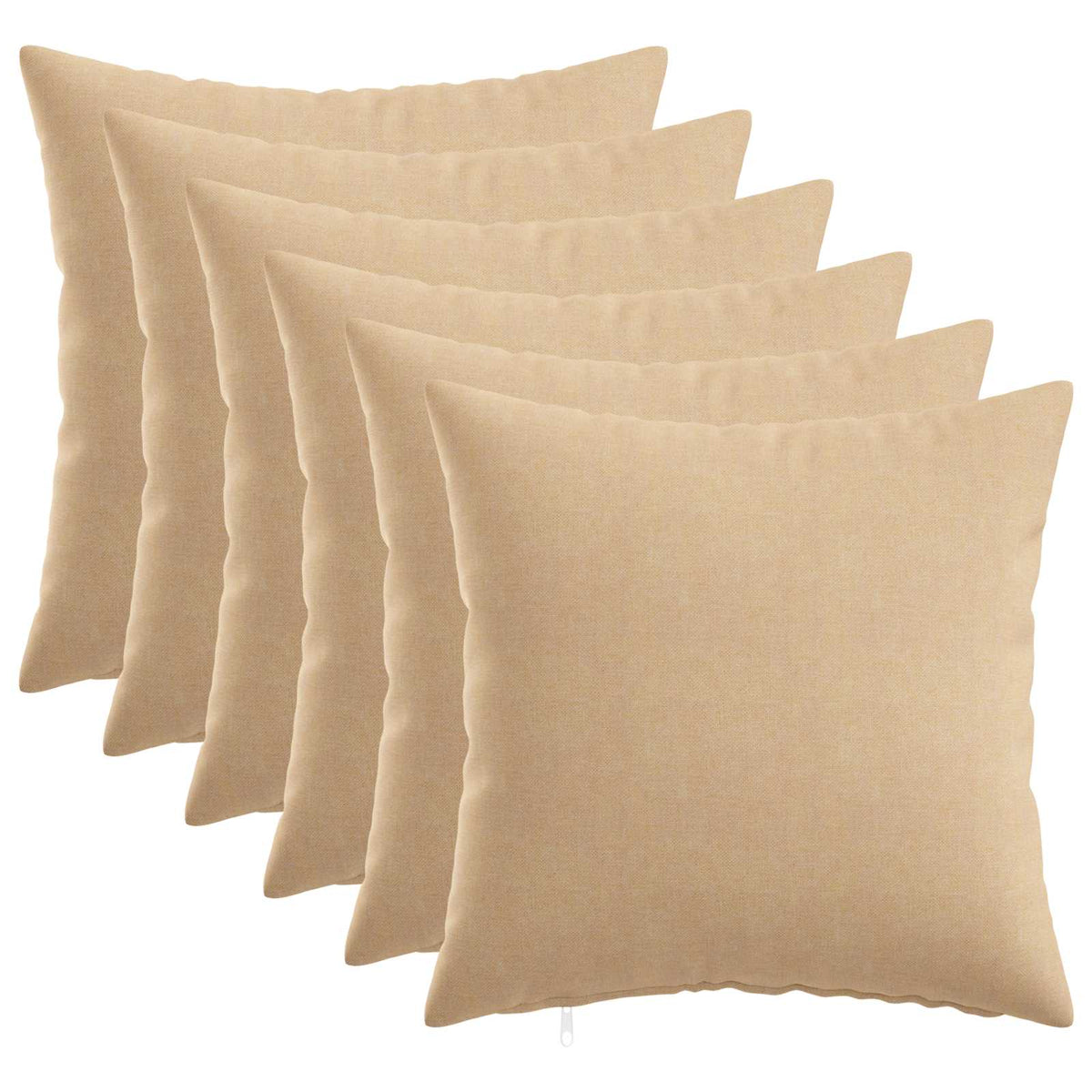 Throw Pillow 6 pcs HEERLEN Cream 35 x 35 cm Fabric