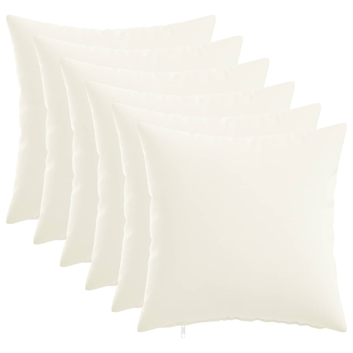 Throw Pillow 6 pcs HEERLEN White 35 x 35 cm Fabric