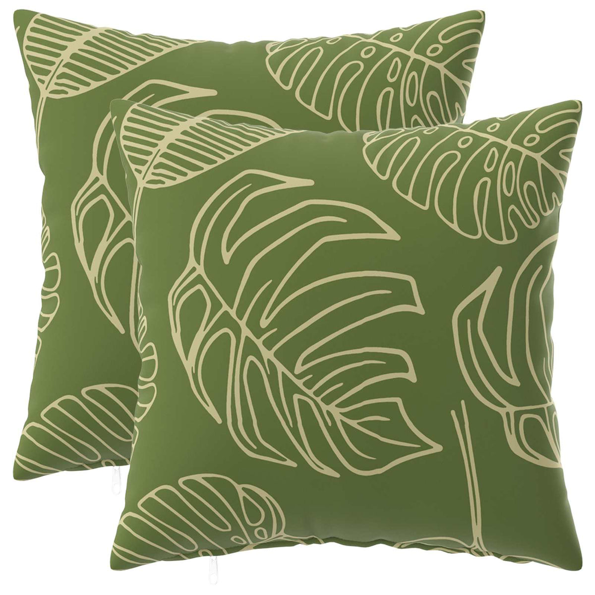 Cushion with Pillow HEERLEN 2 pcs Leaf Design Polyester