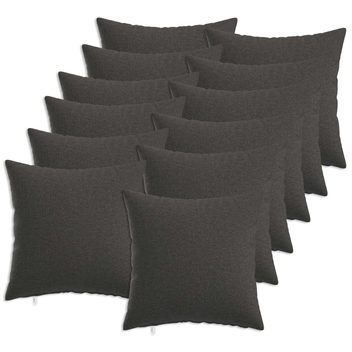 Throw Pillow 12 pcs HEERLEN Dark Grey 40 x 40 cm Fabric