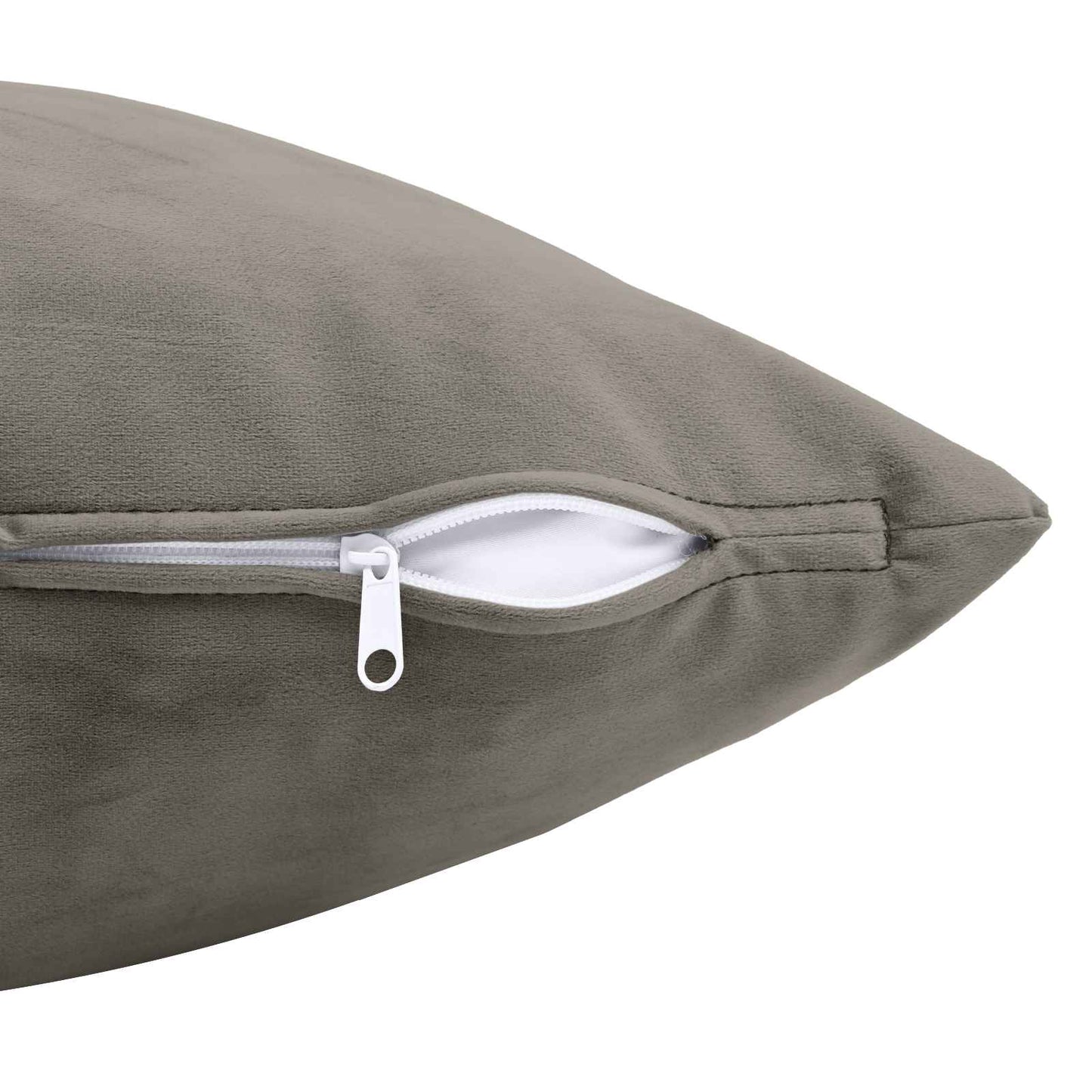 Cushion with Pillow HEERLEN 12 pcs Light Grey Velvet