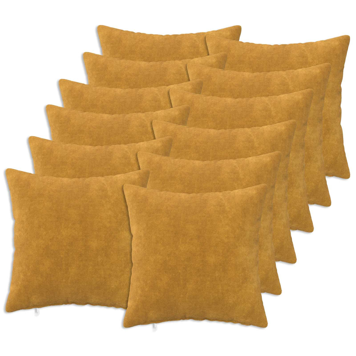 Cushion with Pillow HEERLEN 12 pcs Yellow Microfiber Fleece