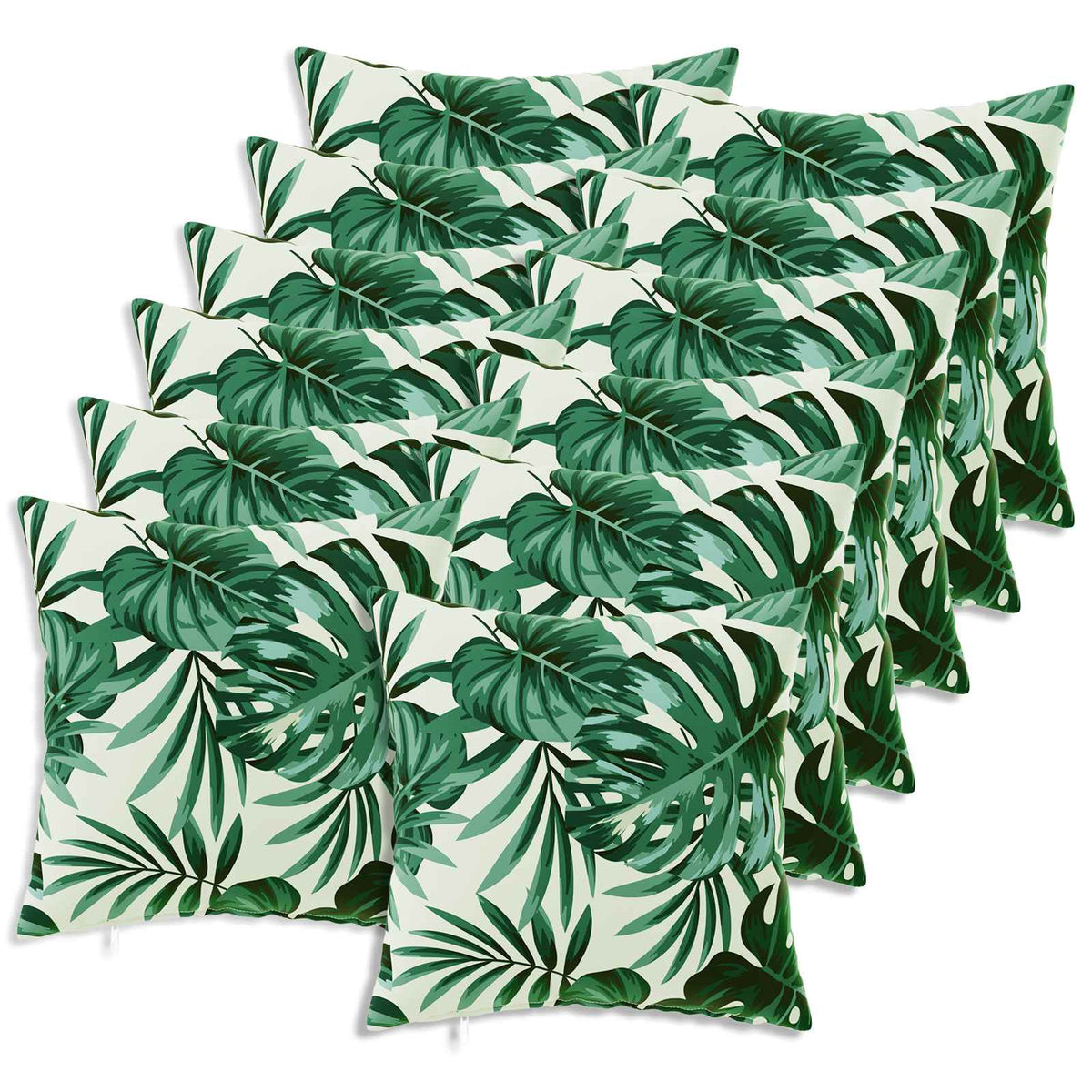 Cushion with Pillow HEERLEN 12 pcs Leaf Pattern Polyester