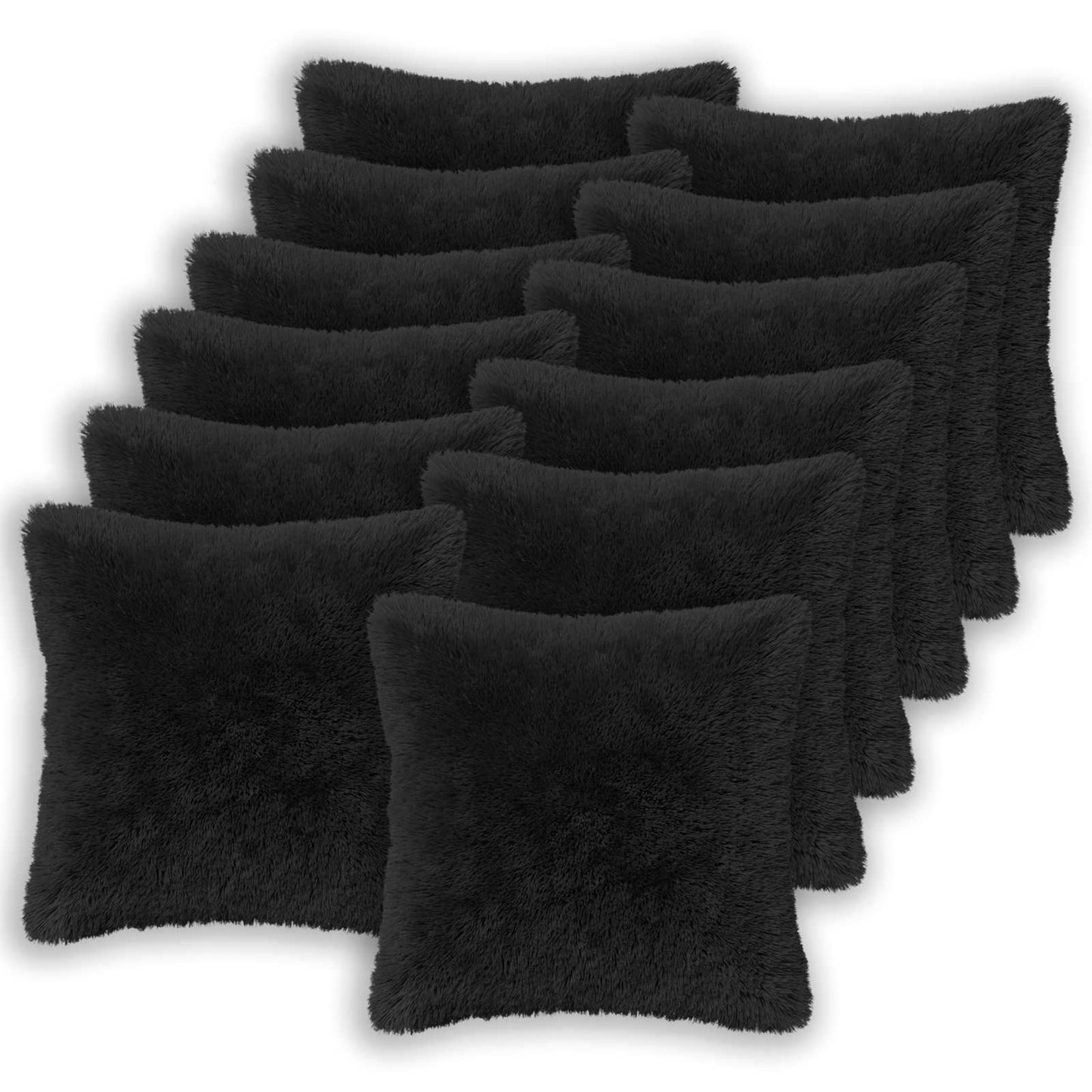 Cushion with Pillow HEERLEN 12 pcs Black PV Fleece