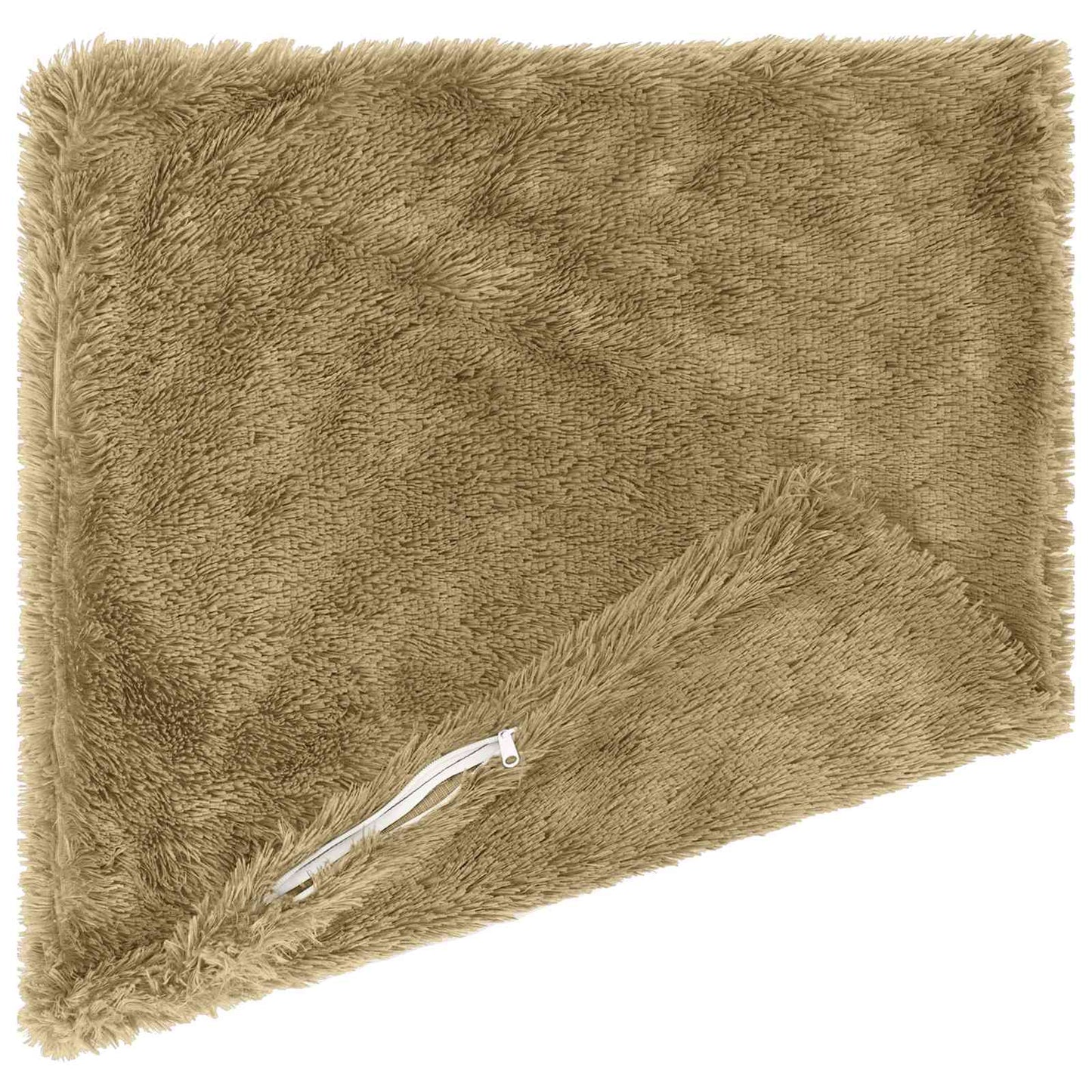 Cushion with Pillow HEERLEN 2 pcs Light Grey PV Fleece