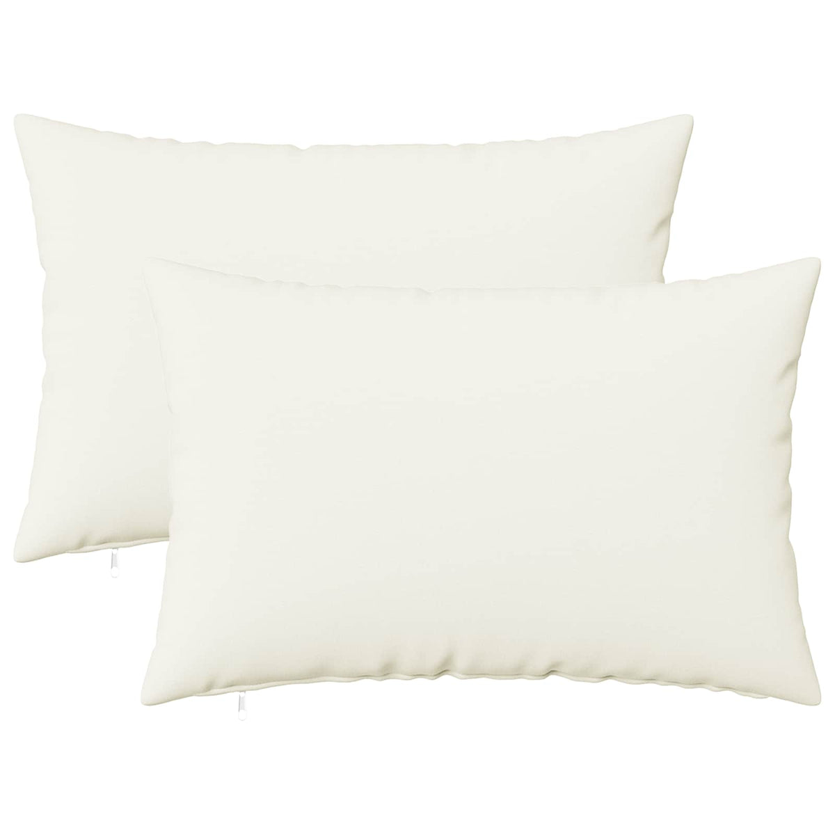 Throw Pillow 2 pcs HEERLEN White 40 x 60 cm Fabric