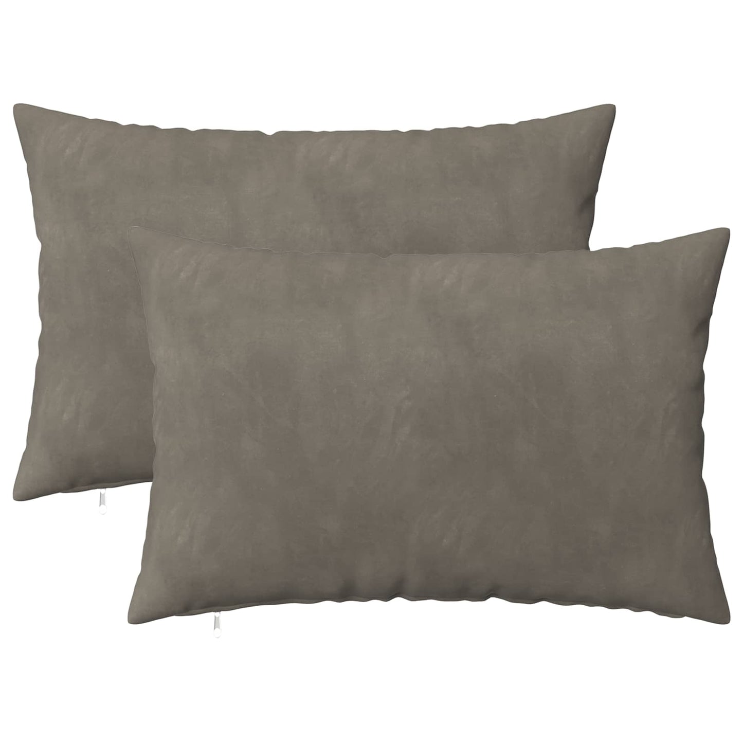 Cushion with Pillow HEERLEN 2 pcs Light Grey Velvet