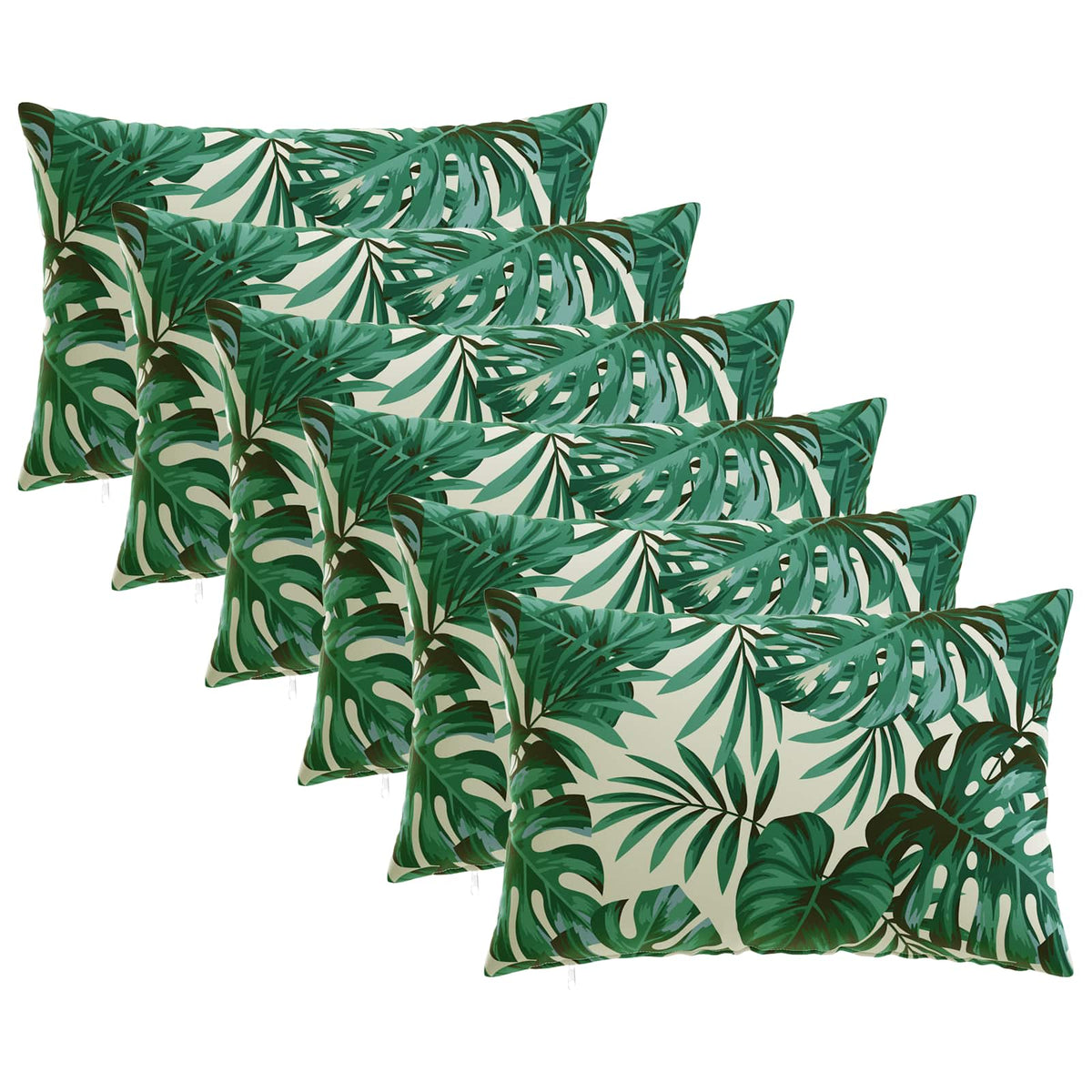 Cushion with Pillow HEERLEN 6 pcs Leaf Pattern Polyester