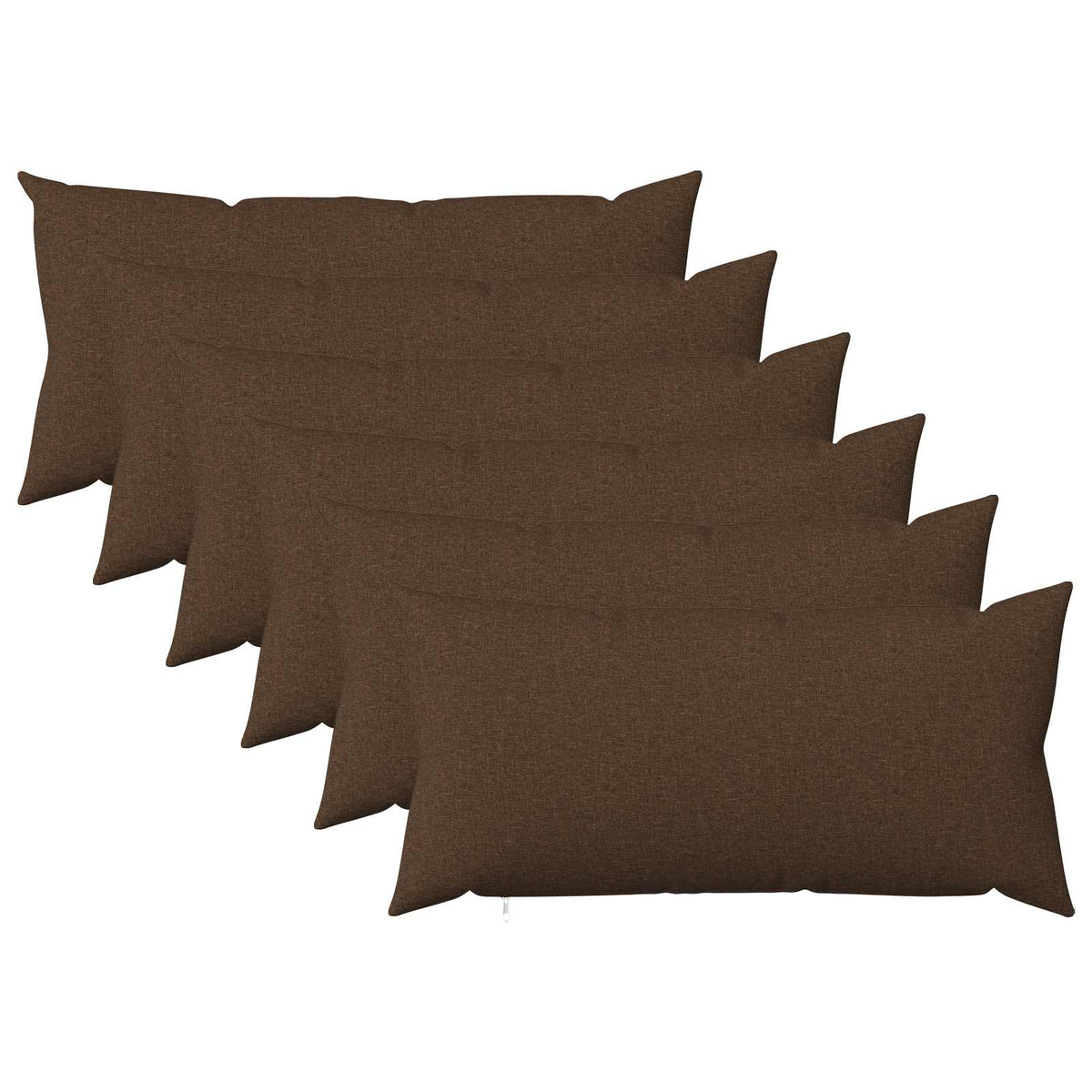 Cushion with Pillow HEERLEN 6 pcs Brown Fabric