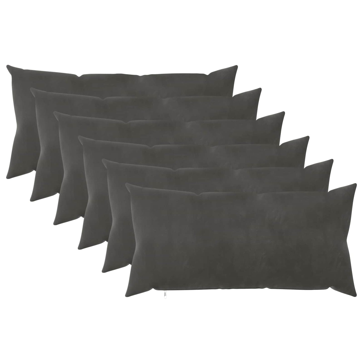 Cushion with Pillow HEERLEN 6 pcs Dark Grey Velvet