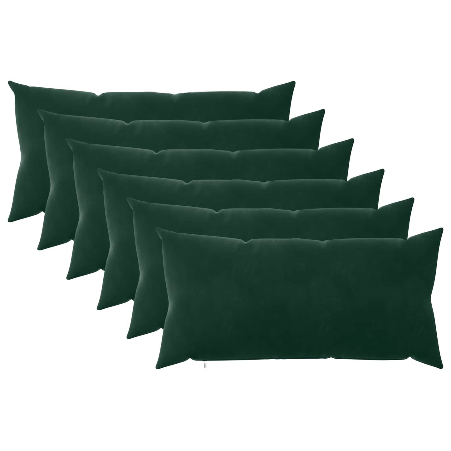 Cushion with Pillow HEERLEN 6 pcs Dark Green Velvet