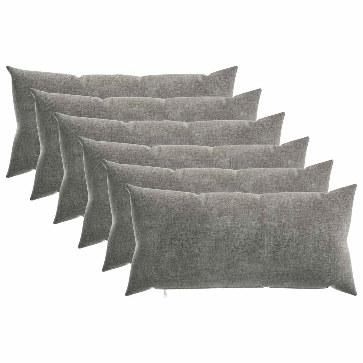Throw Pillow 6 pcs HEERLEN Dark Grey 40 x 70 cm Chenille Fabric