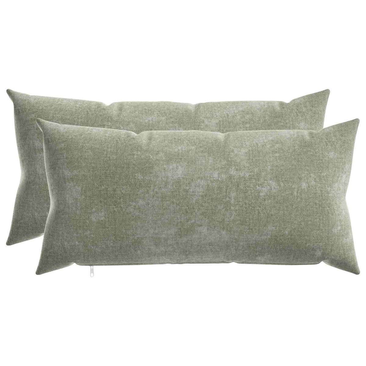 Throw Pillow 2 pcs HEERLEN Green 40 x 70 cm Chenille Fabric