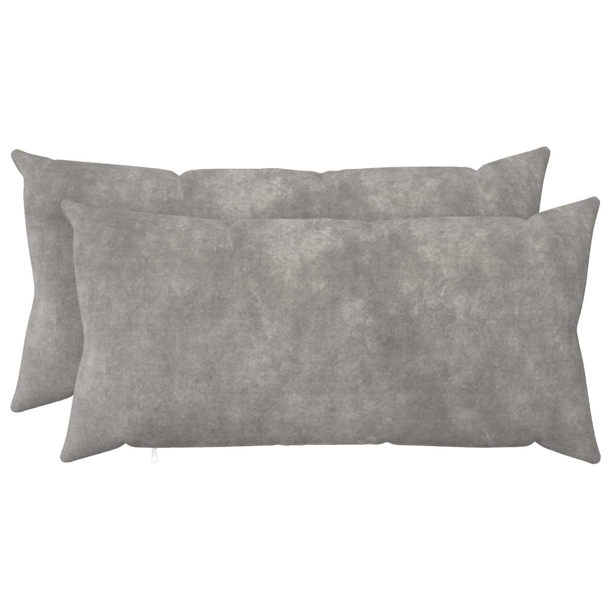 Cushion with Pillow HEERLEN 2 pcs Light Grey Microfiber Fleece