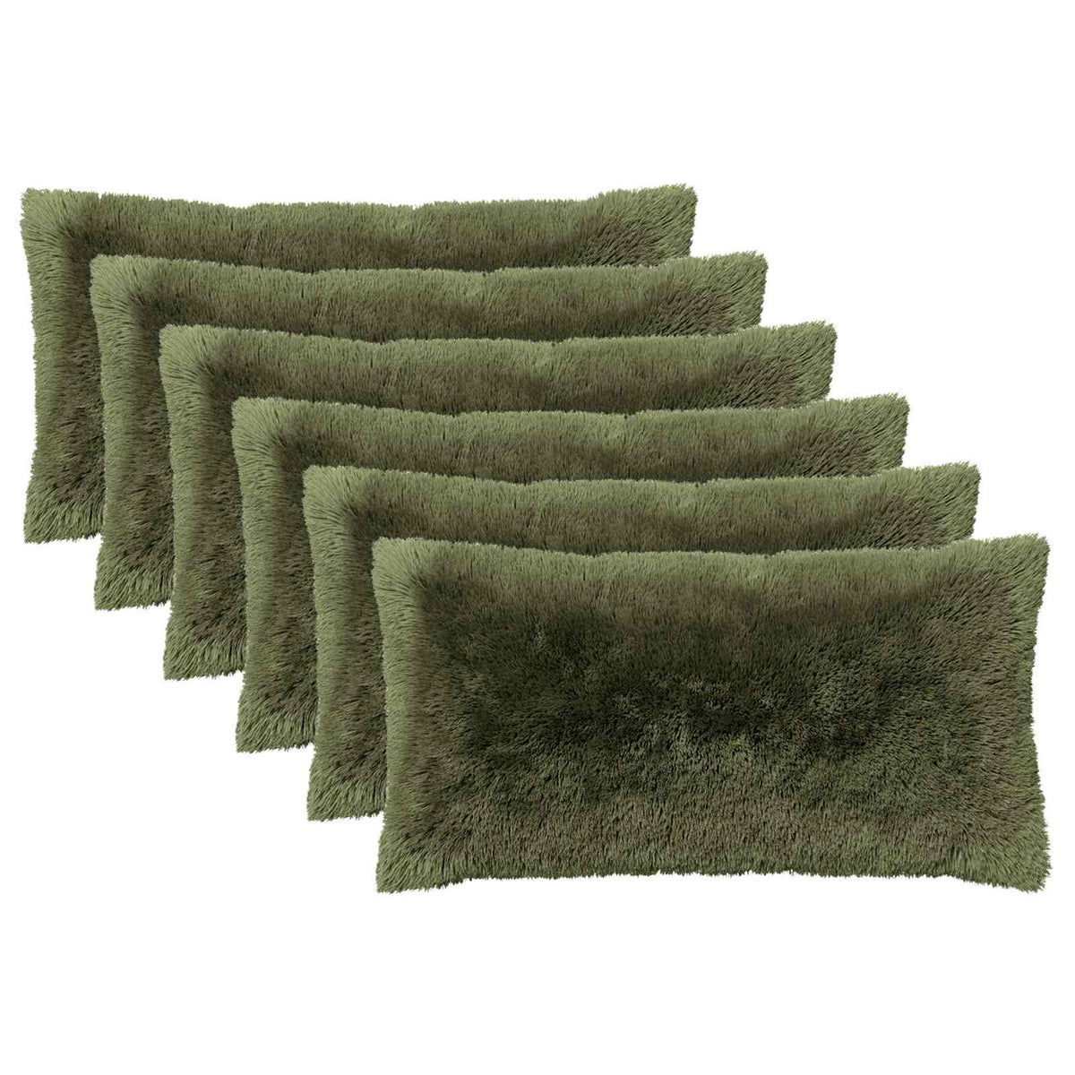 Cushion with Pillow HEERLEN 6 pcs Green PV Fleece