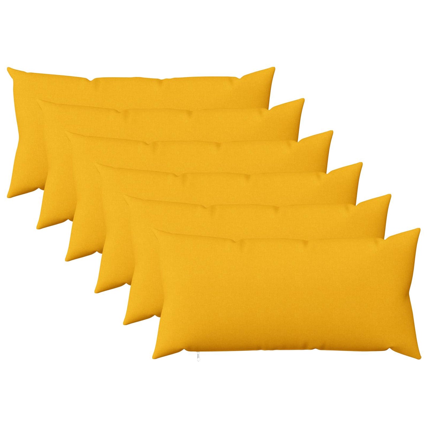 Cushion with Pillow HEERLEN 6 pcs Light Yellow Fabric