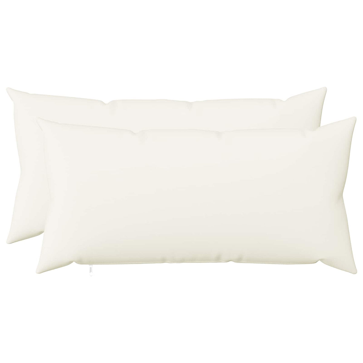Throw Pillow 2 pcs HEERLEN White 40 x 80 cm Fabric